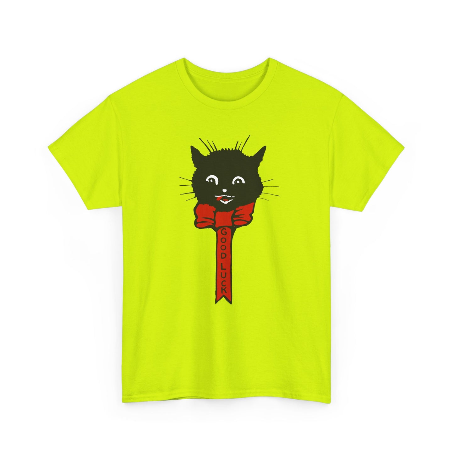 1922 calendar card graphic by unknown artist good luck cat tshirt