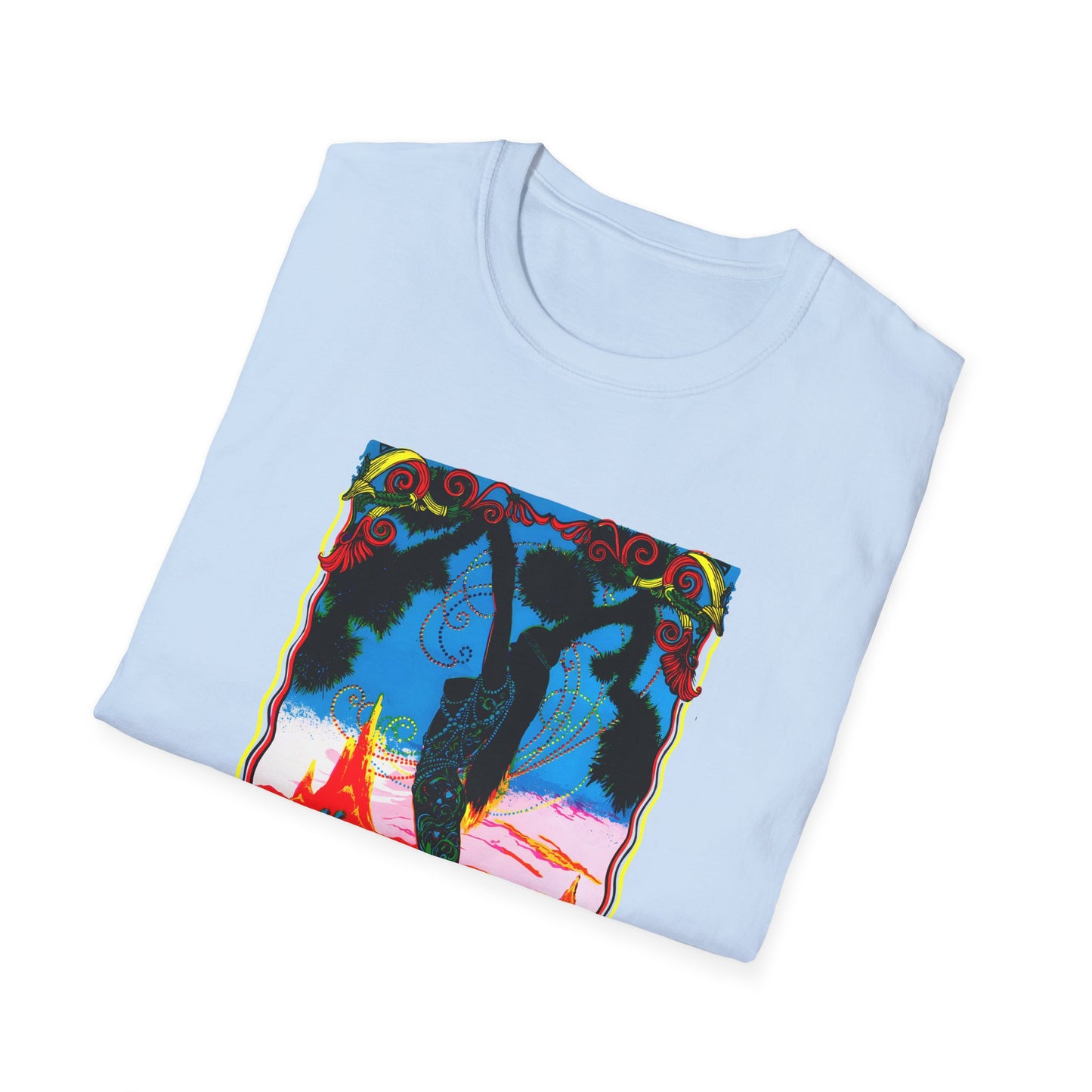 1960s dessert blossom black light psychedelic poster tshirt