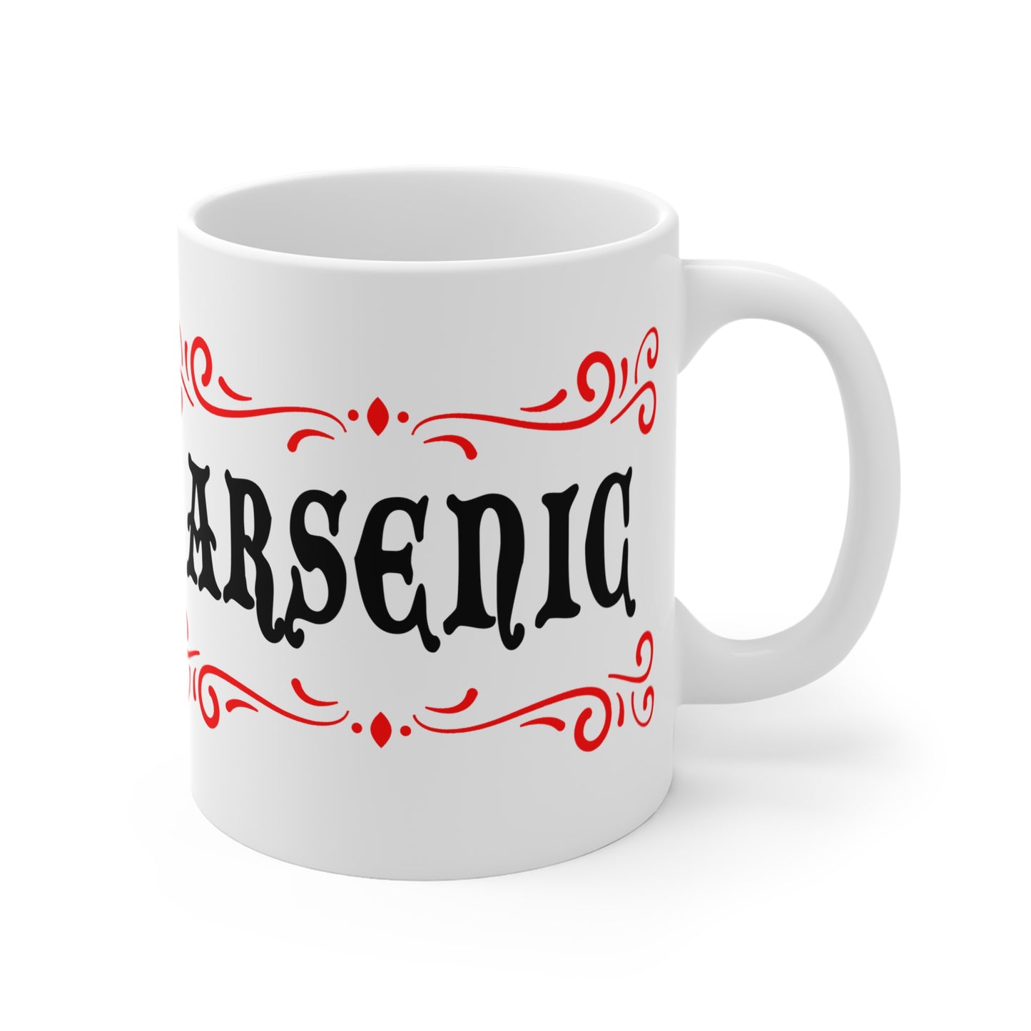 vintage inspired tongue in cheek arsenic drug mug