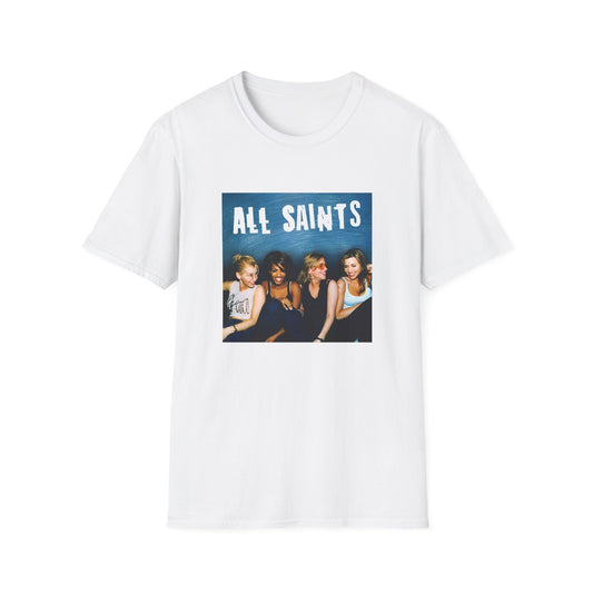 all saints on a couch on a tshirt