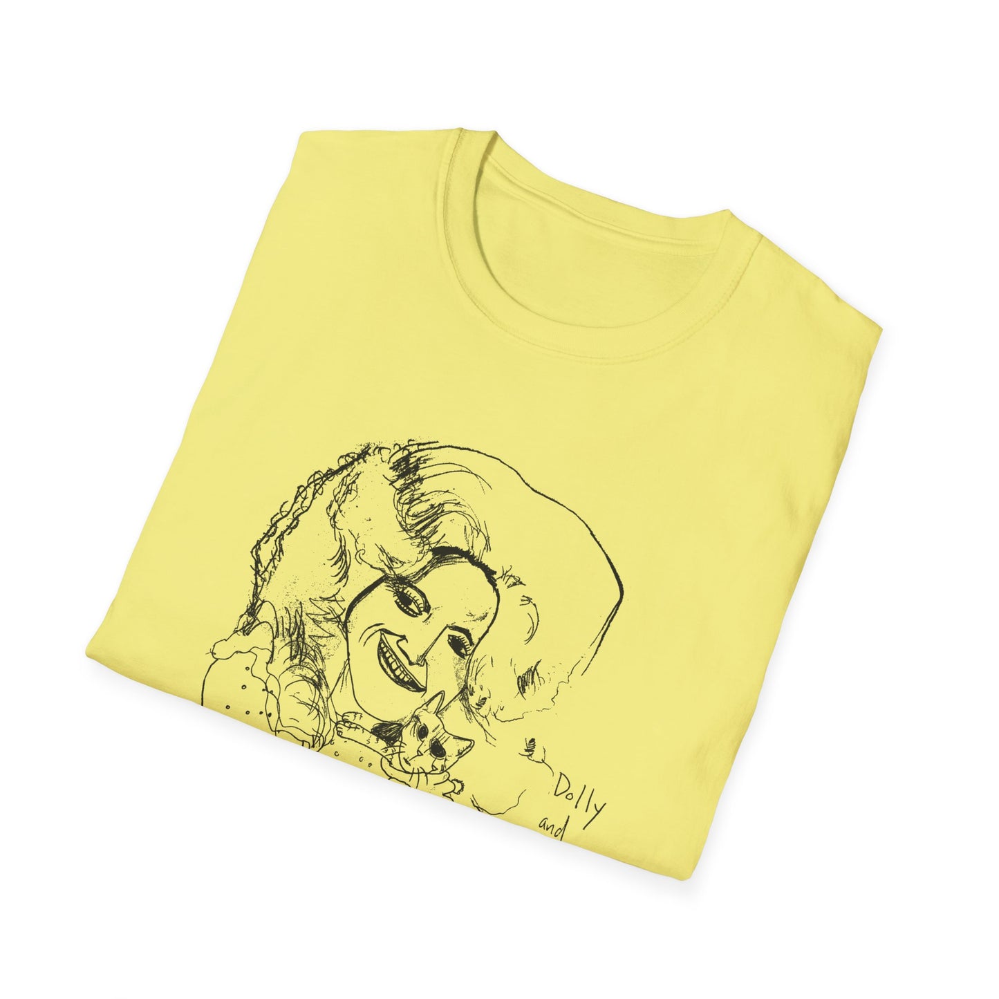 dolly and cat drawing tshirt