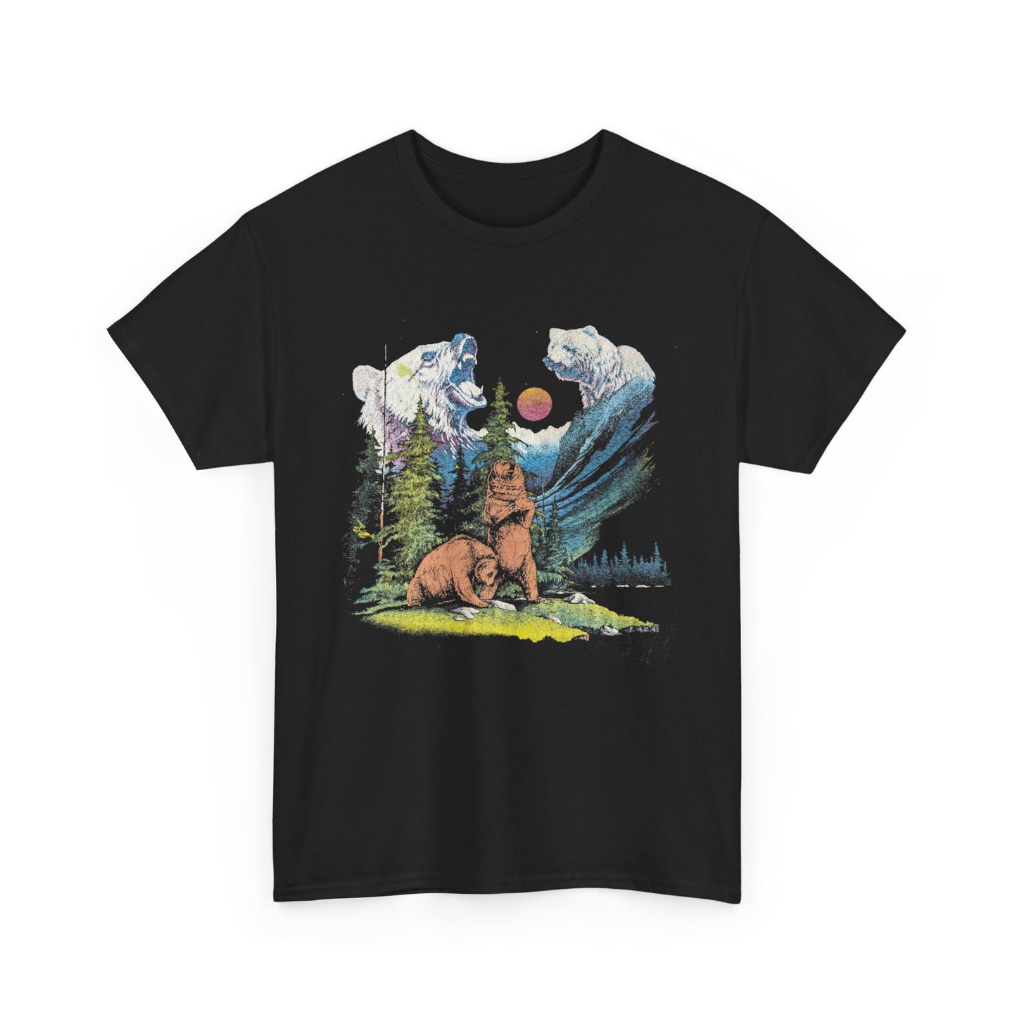 vintage 1980s distressed colorful bear reproduction tshirt