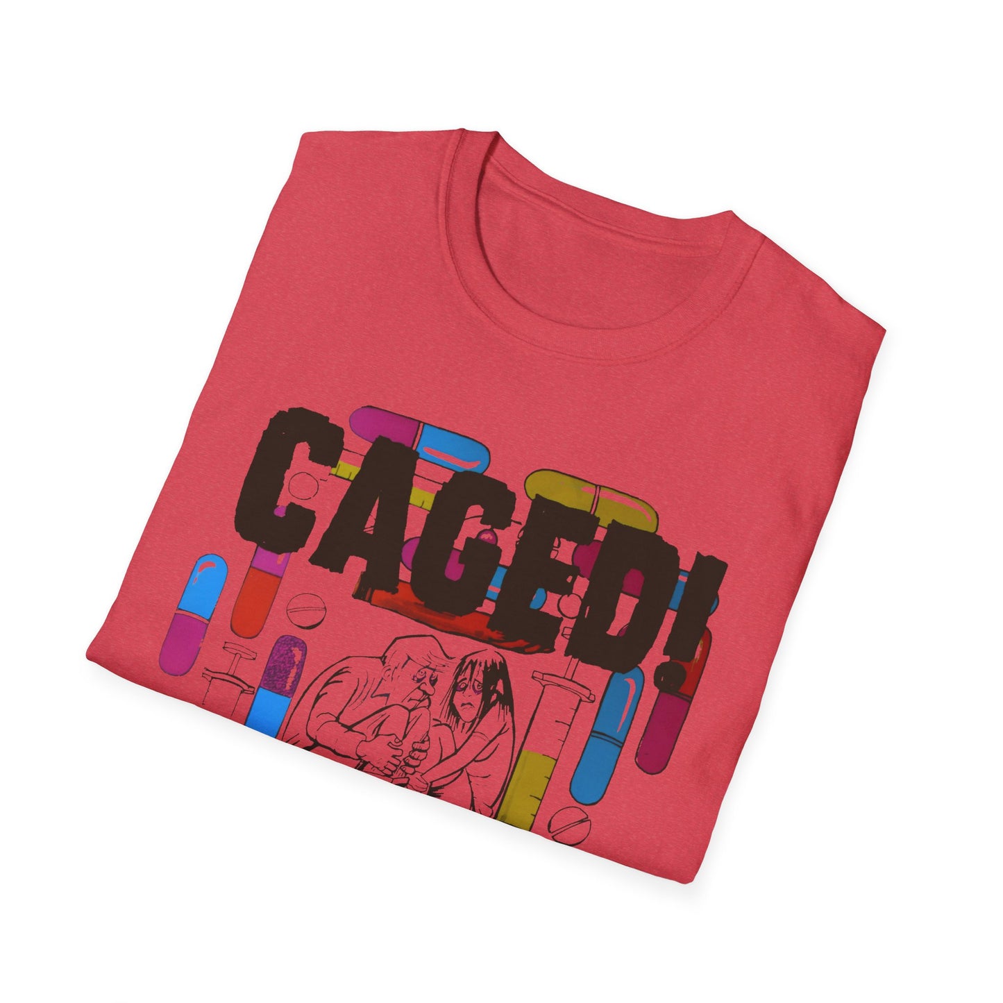 1960s/70s anti drug poster tshirt caged! by smartset smarteen s.o.s tshirt