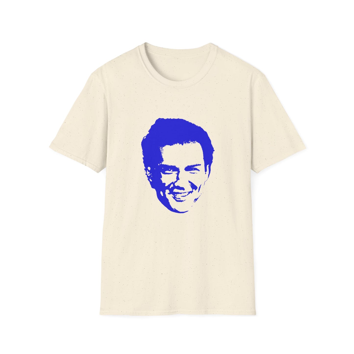 norm macdonald blue stencil face tshirt