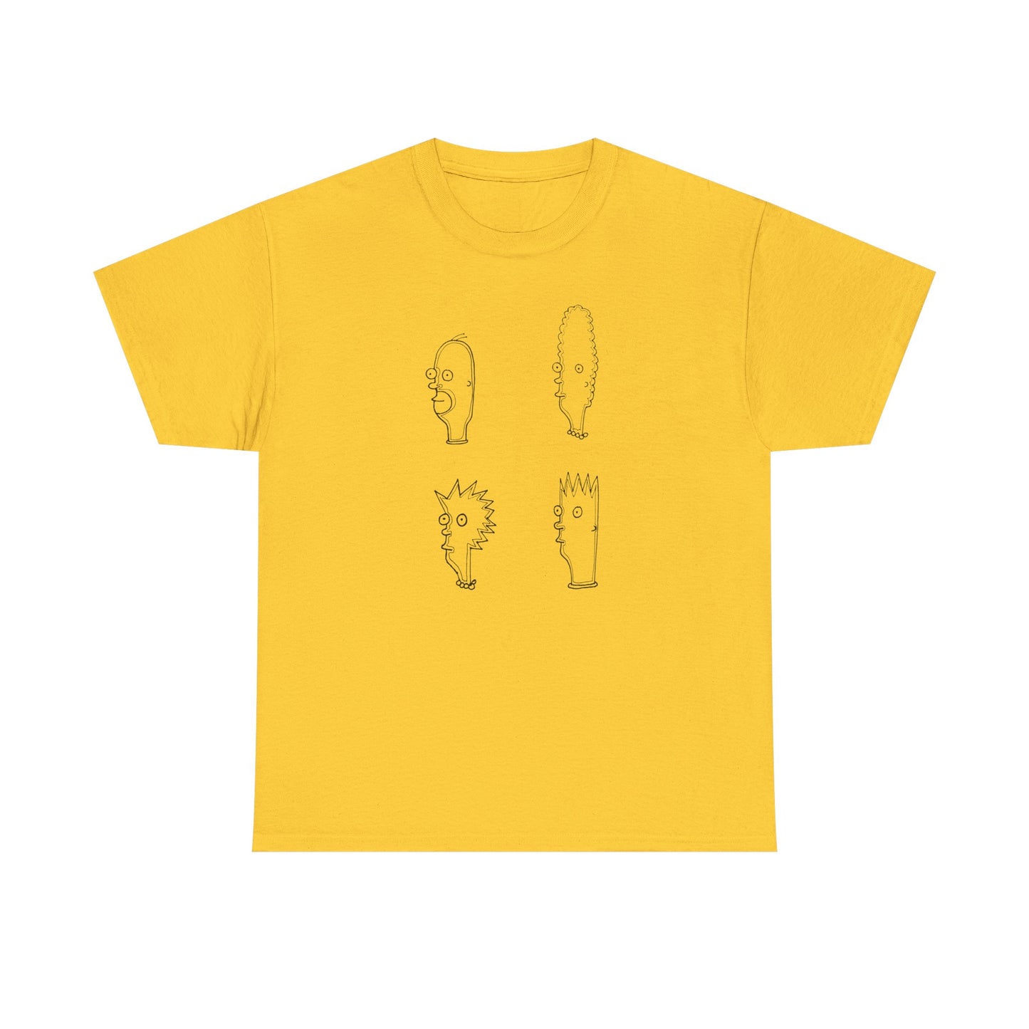 original drawing. simpsons fan art. bart lisa marge and homer tshirt