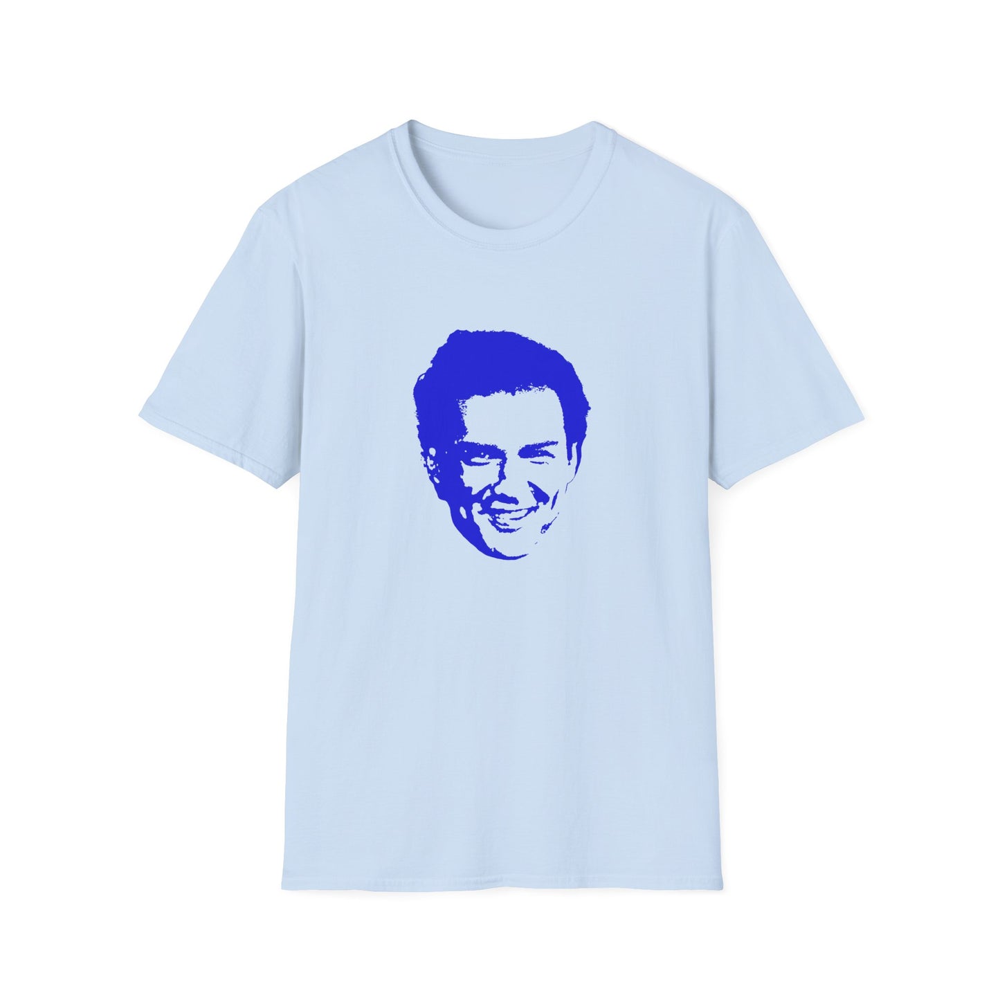 norm macdonald blue stencil face tshirt