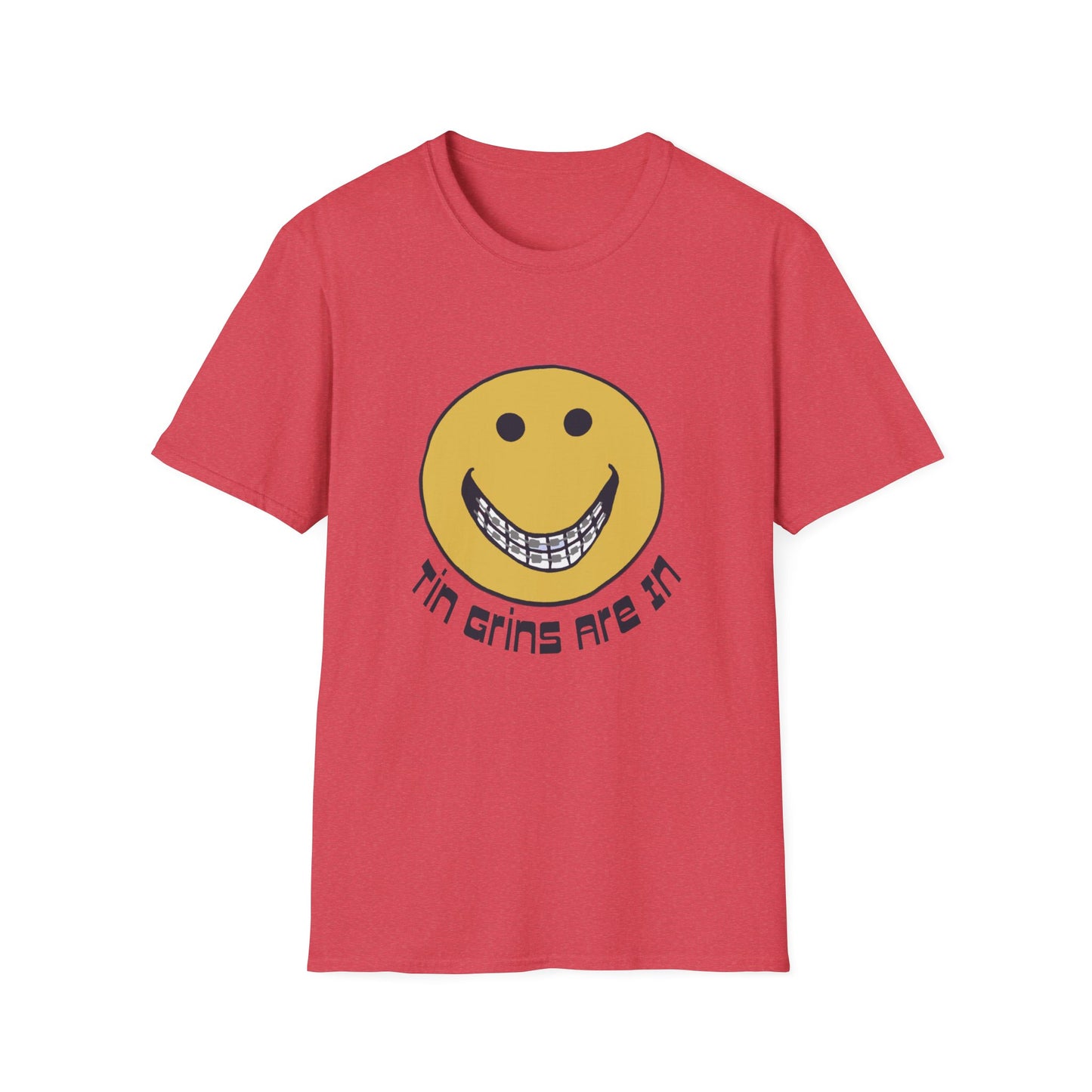 vintage "tin grins are in" 1970s design tshirt