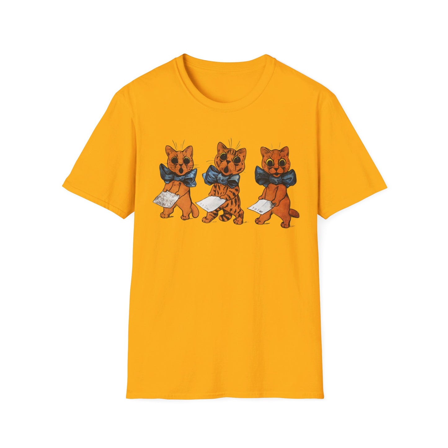 louis wain famous tenors colored lithograph reproduction tshirt