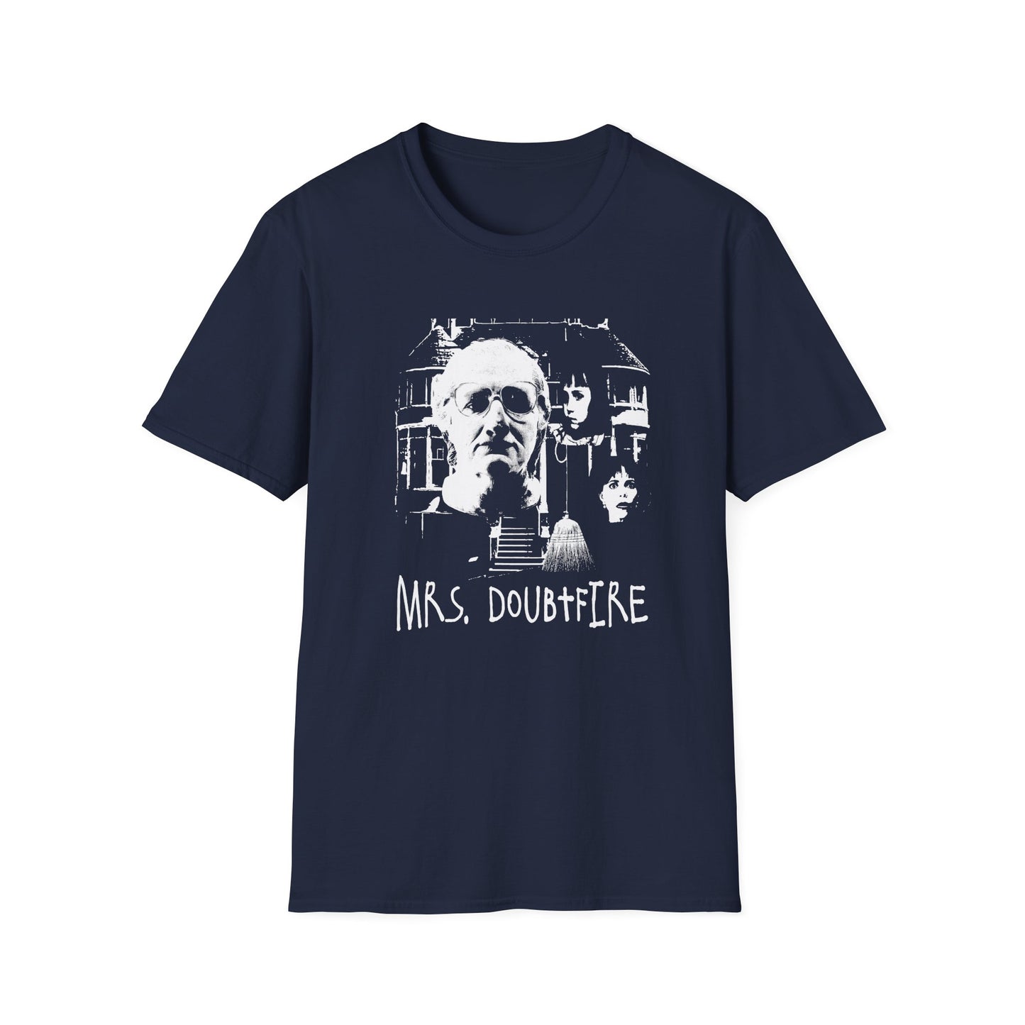 mrs. doubtfire fan art scary collage tshirt