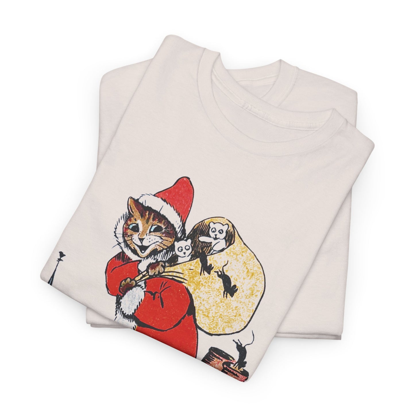 louis wain santa claus cat tshirt