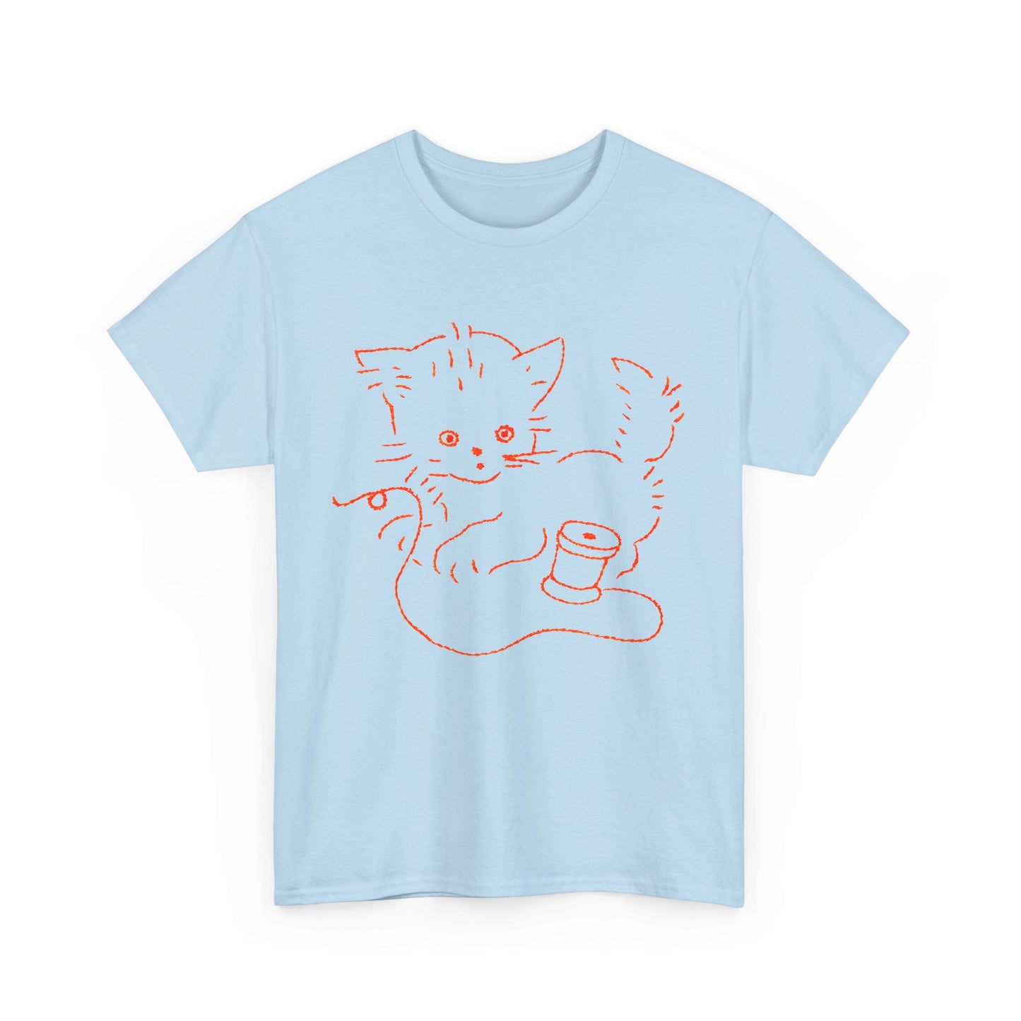 vintage graphic kitten with string reproduction tshirt