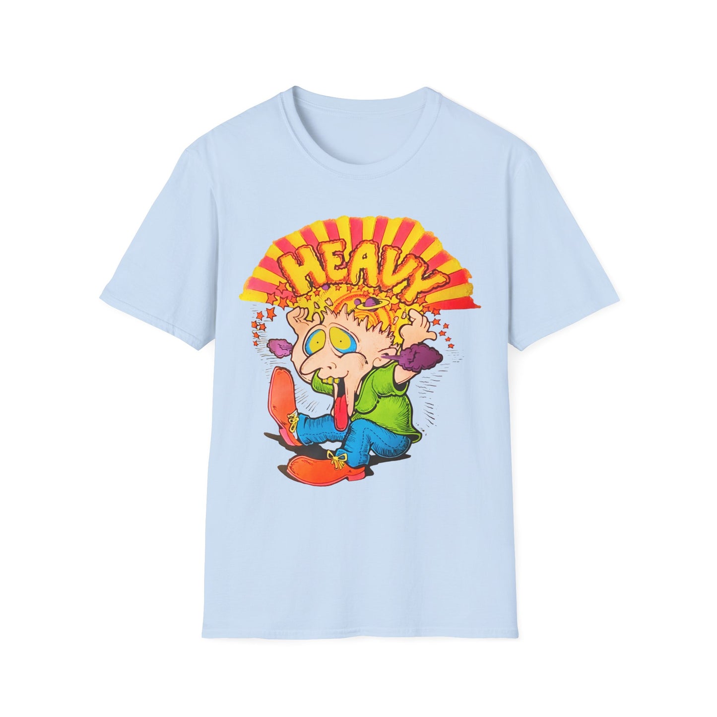 1970s "heavy trip" cartoon character reproduction tshirt