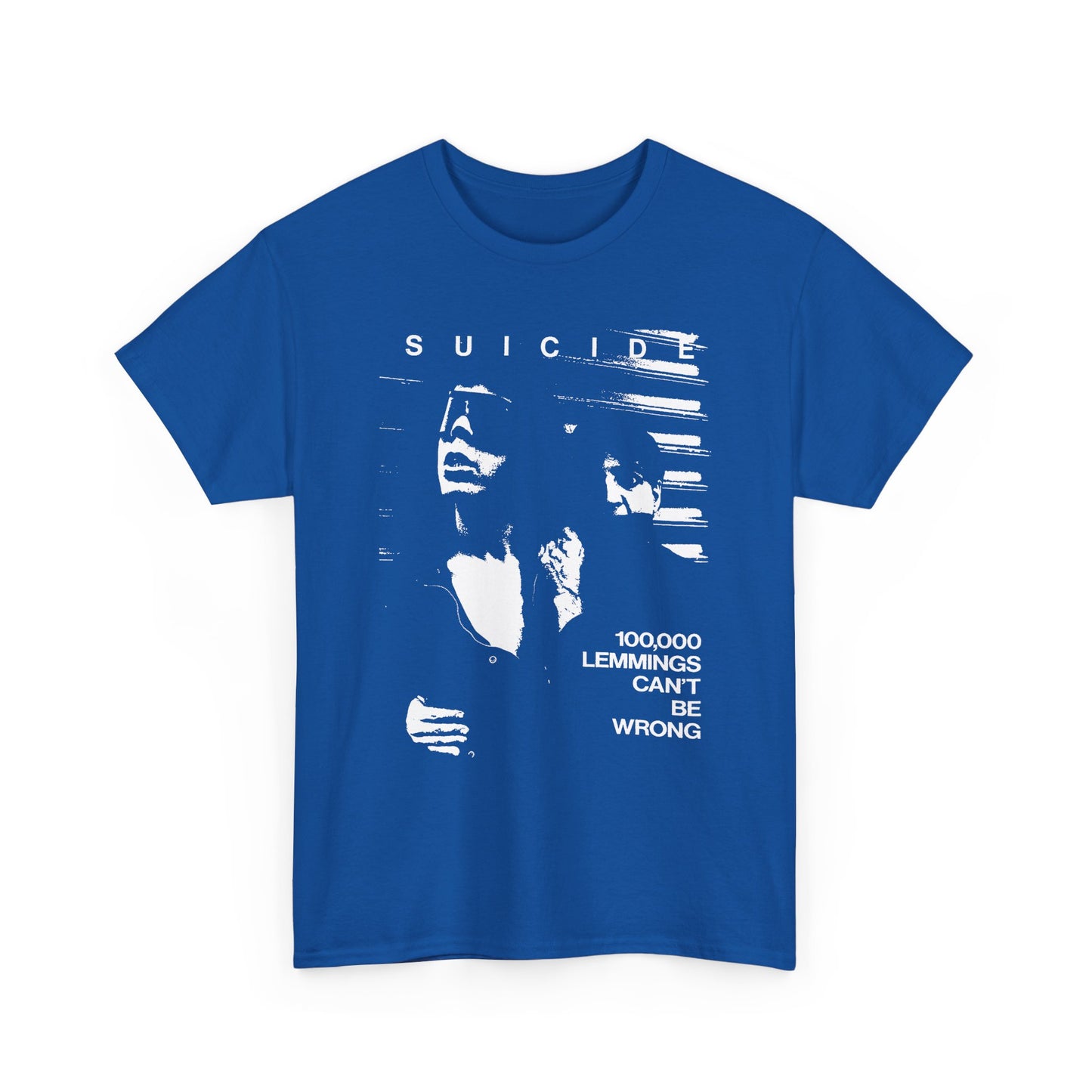 1980 zig zag magazine article on the band suicide 100 000 lemmings can't be wrong graphic tshirt