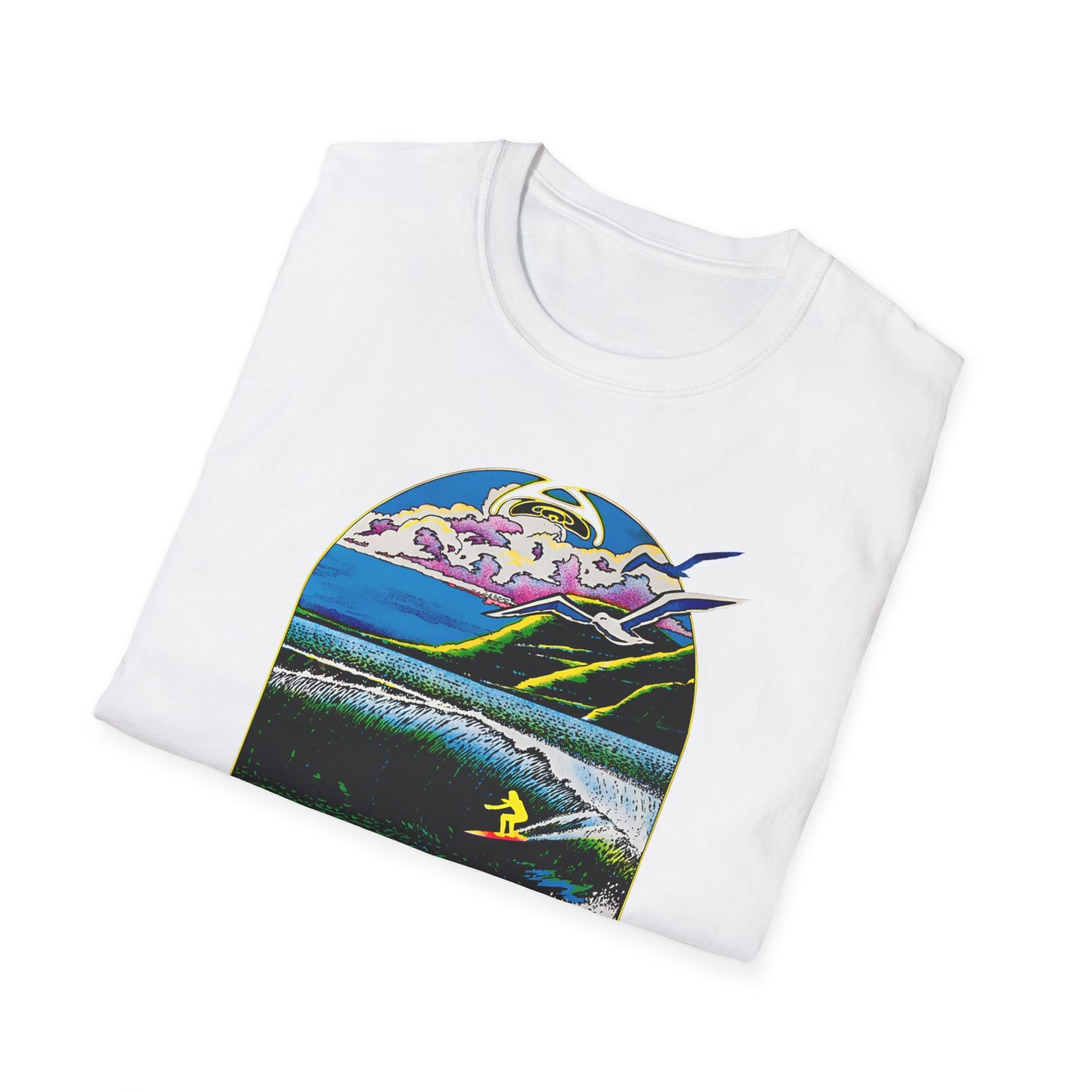 1976 surf rider psychedelic black light poster tshirt