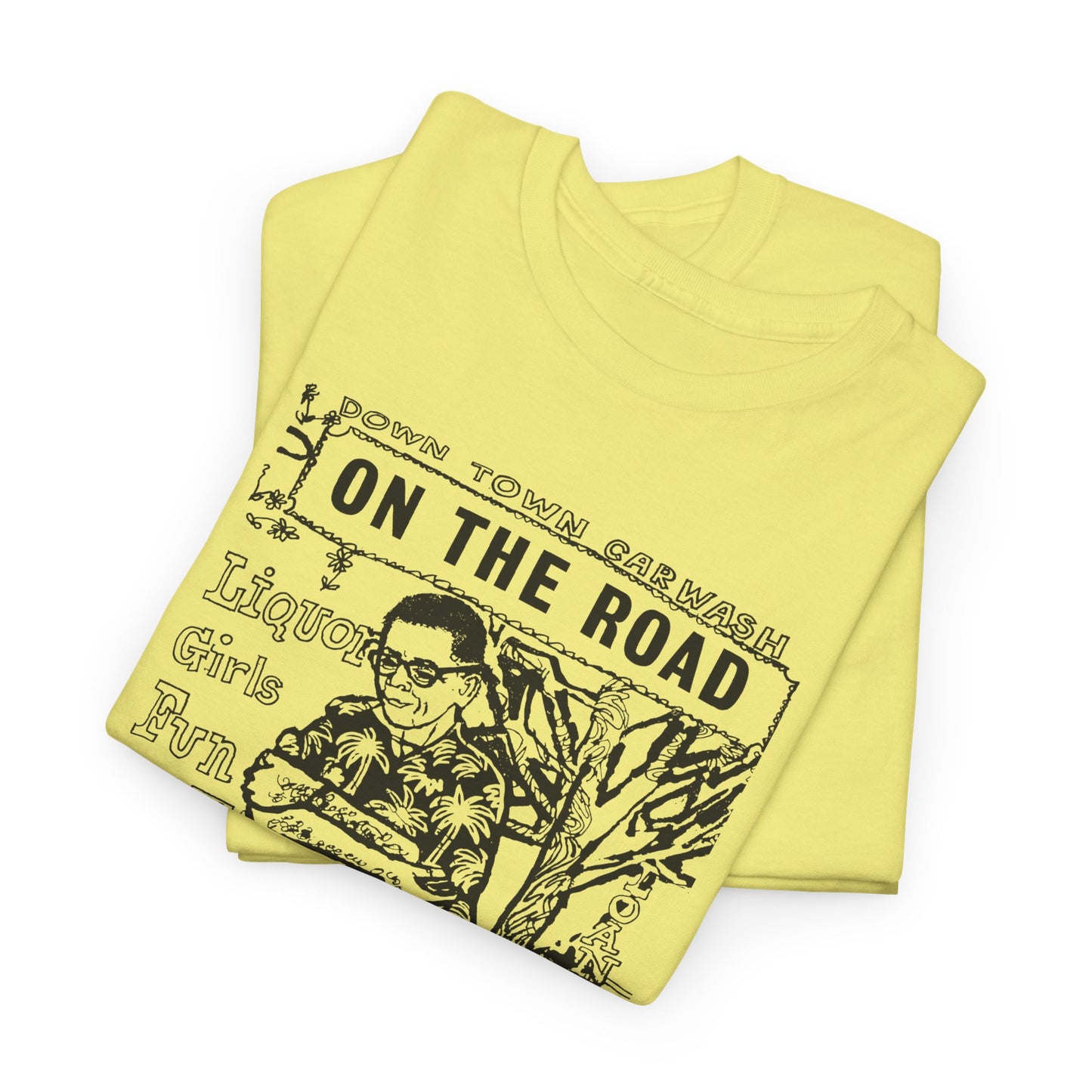 1957 on the road book cover illustration by len deighton reproduction tshirt