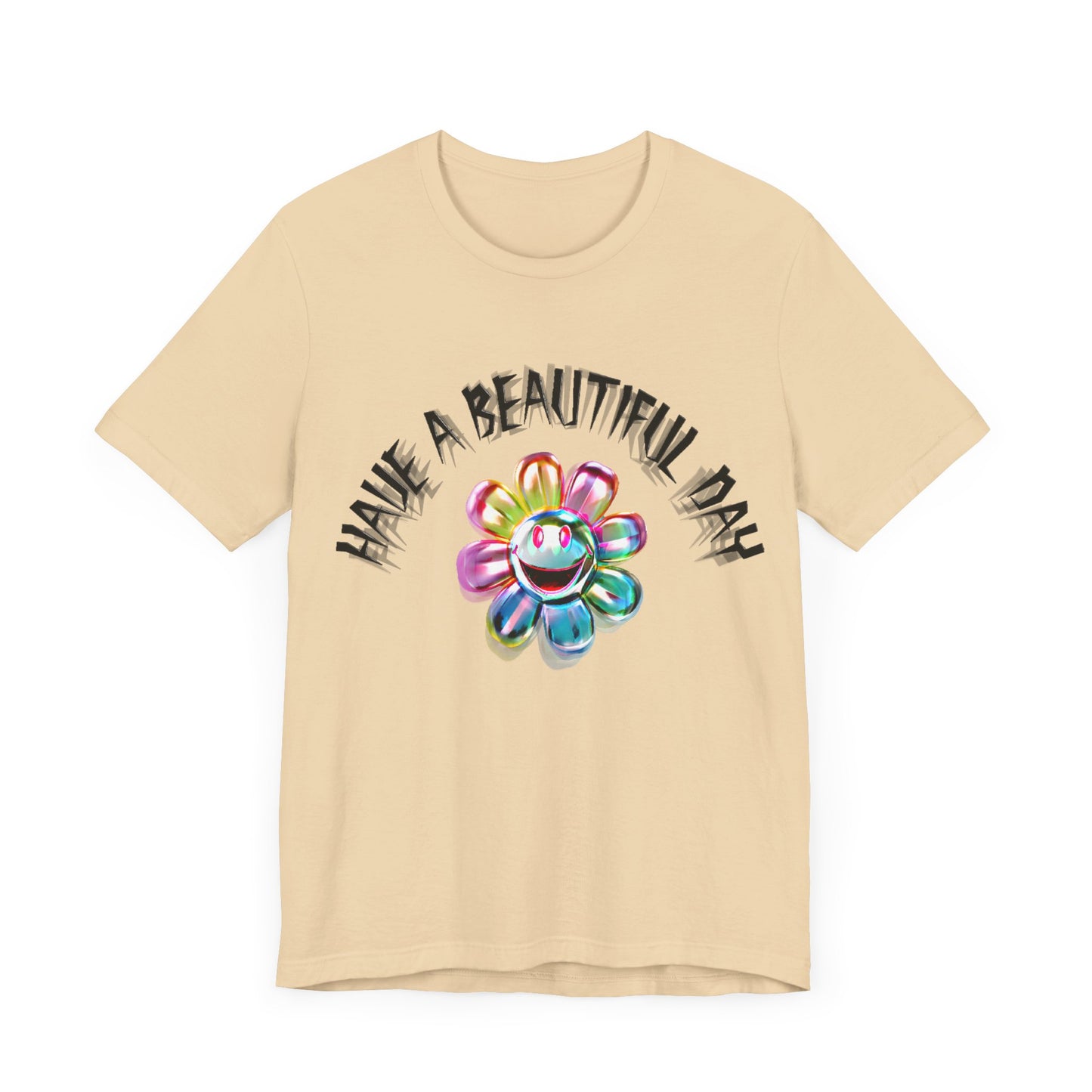 have a beautiful day chaotic rainbow daisy design tshirt