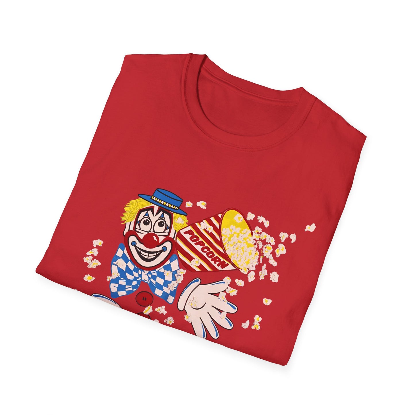 vintage 1980s popcorn clown graphic tshirt