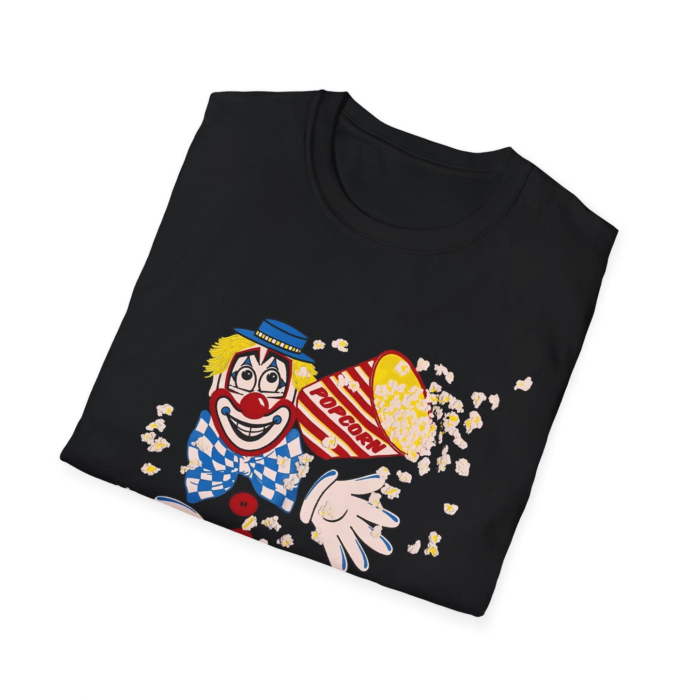 vintage 1980s popcorn clown graphic tshirt