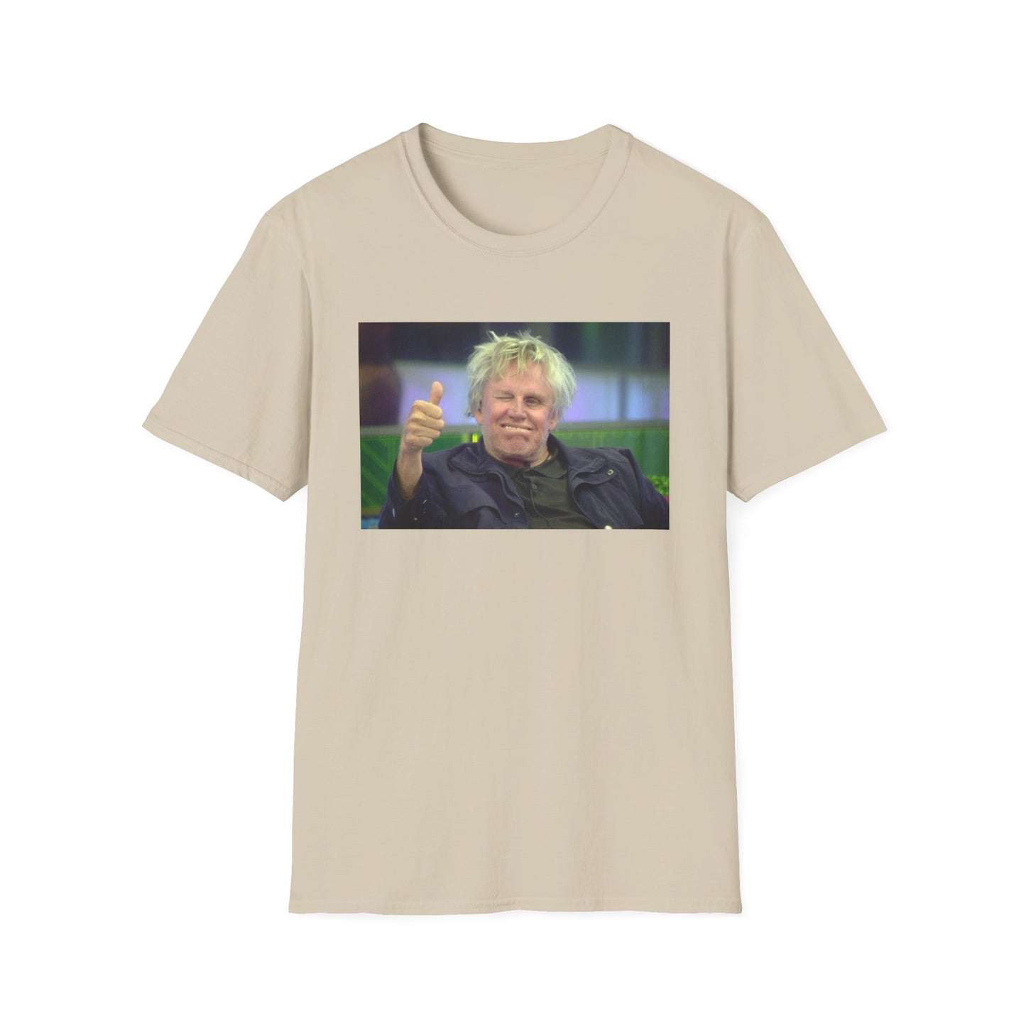 gary busey thumbs up tshirt