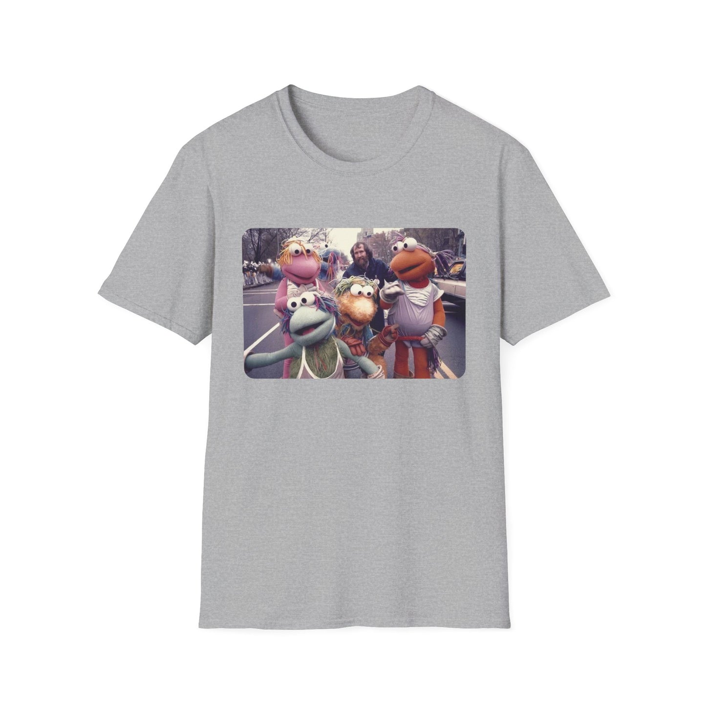 jim henson and the full-body fraggles at the 1984 macy's thanksgiving parade photo tshirt