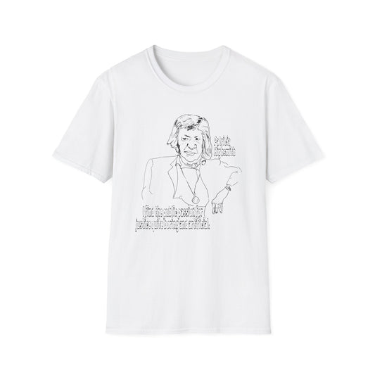 original drawing of patricia highsmith I find the public passion for justice quite boring and artificial tshirt