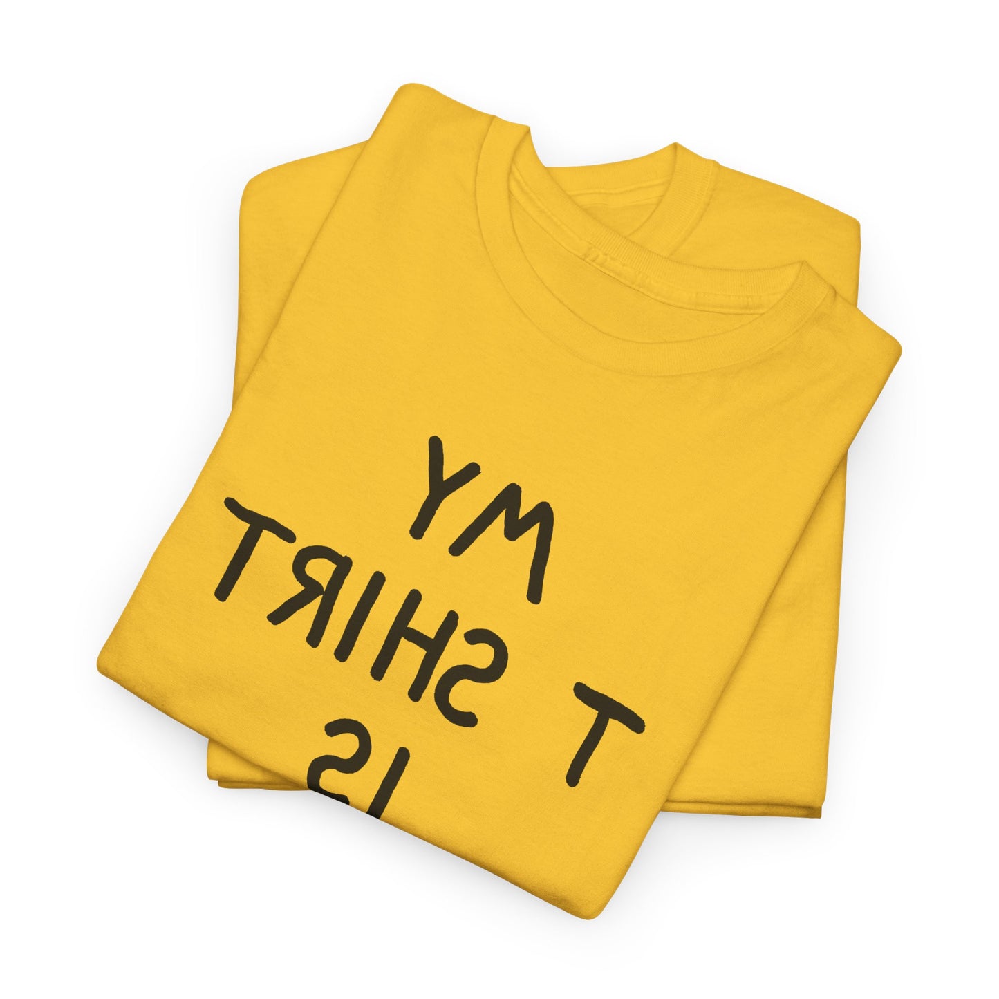 1960s novelty my tshirt is inside out spelled backwards custom hand drawn reproduction tshirt