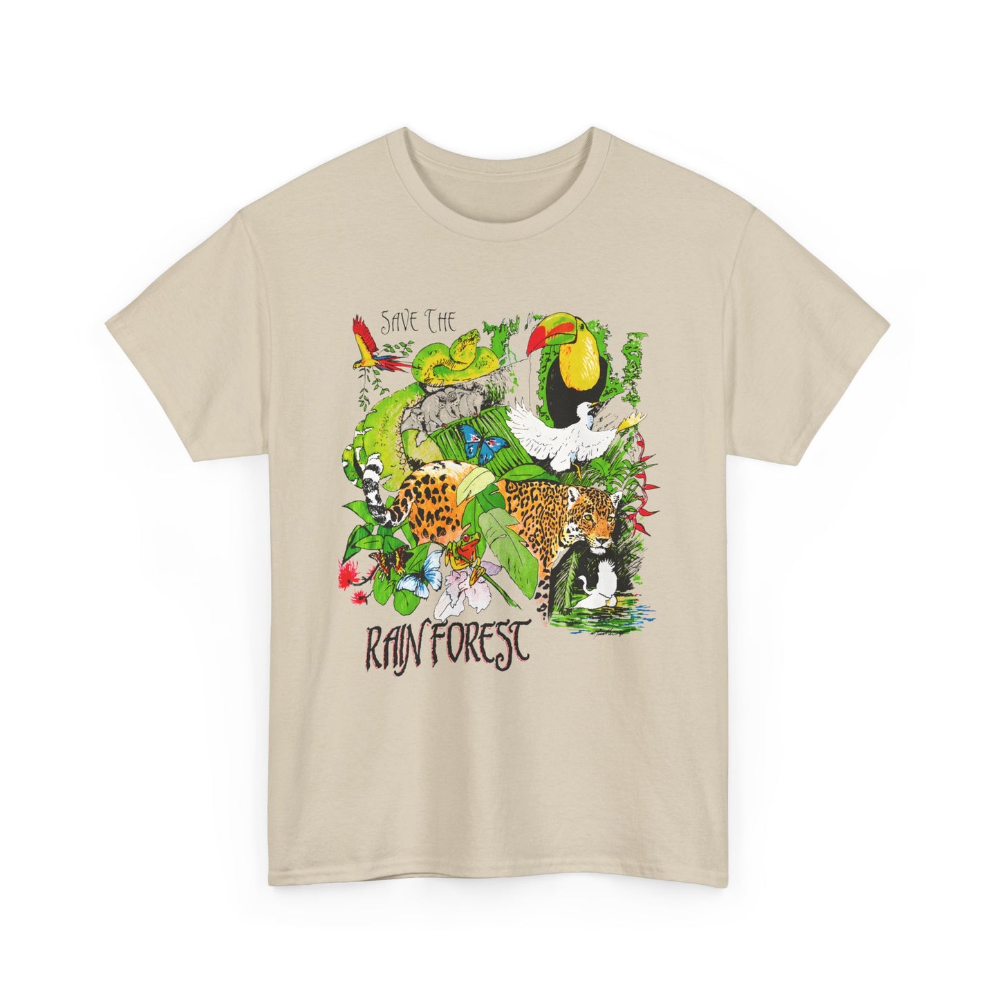 1993 vintage save the rainforest reproduction tshirt