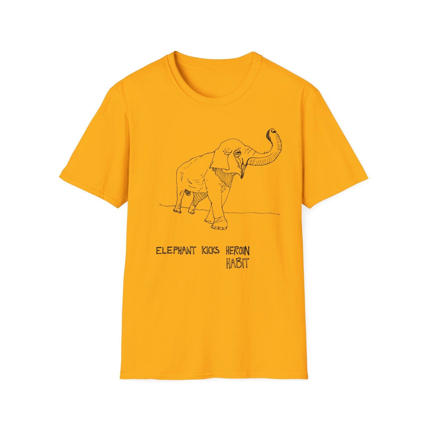 original drawing elephant kicks heroin habit reference to xiguang the elephant tshirt