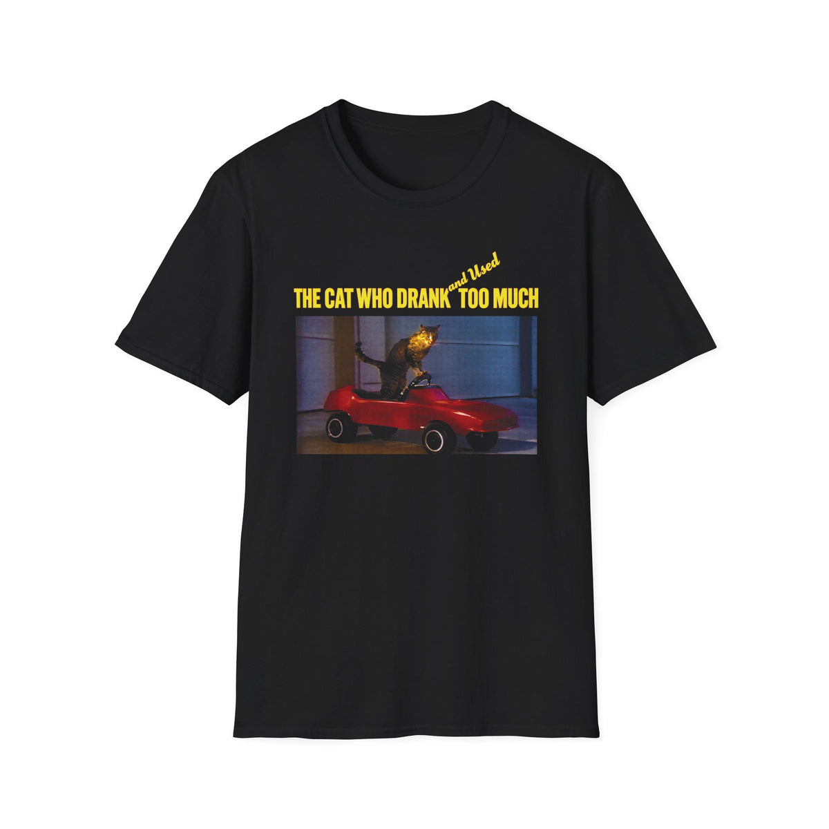 1987 anti-drug and alcohol short film the cat who drank and used too much tshirt