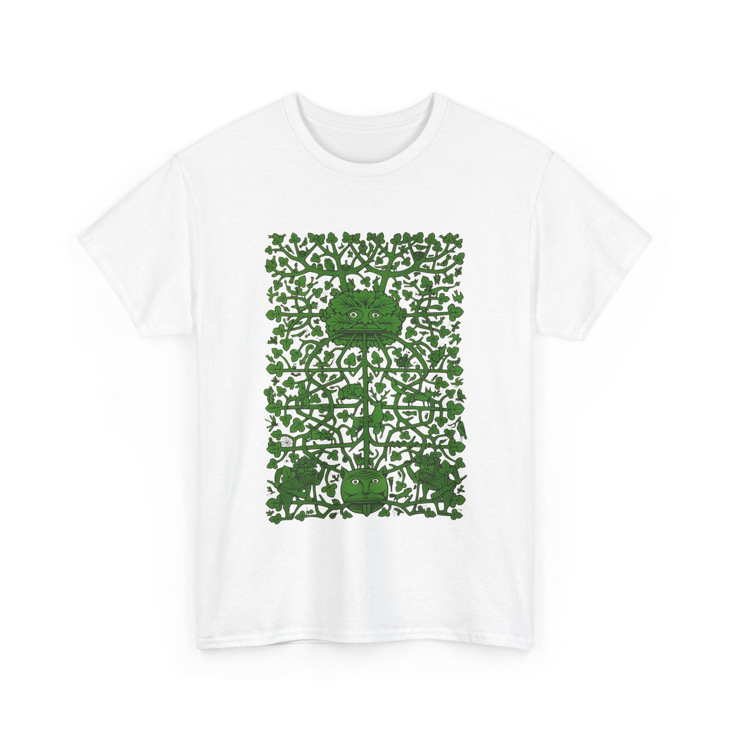 unknown date the green man by fritz eichenberg wood engraving reproduction tshirt