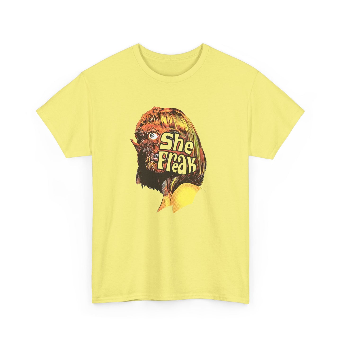 she freak 1967 exploitation horror film comic halftone style tshirt