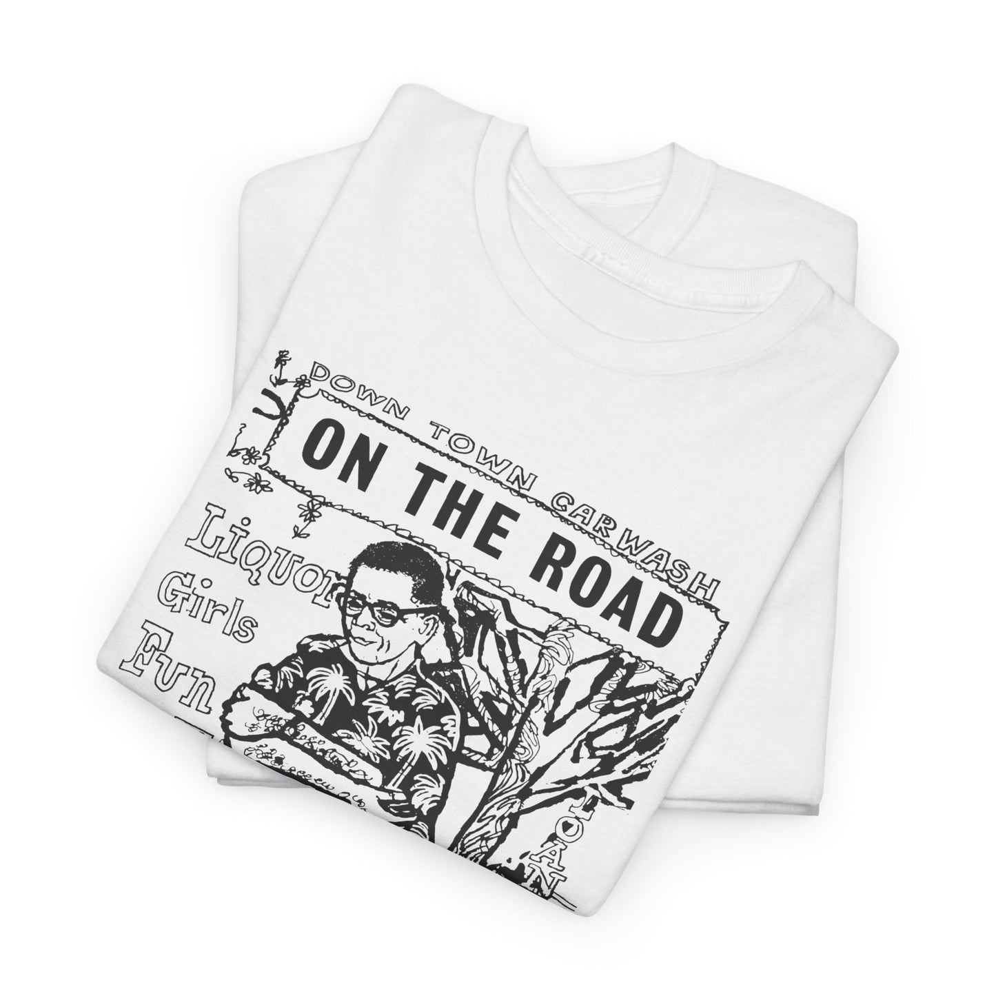 1957 on the road book cover illustration by len deighton reproduction tshirt