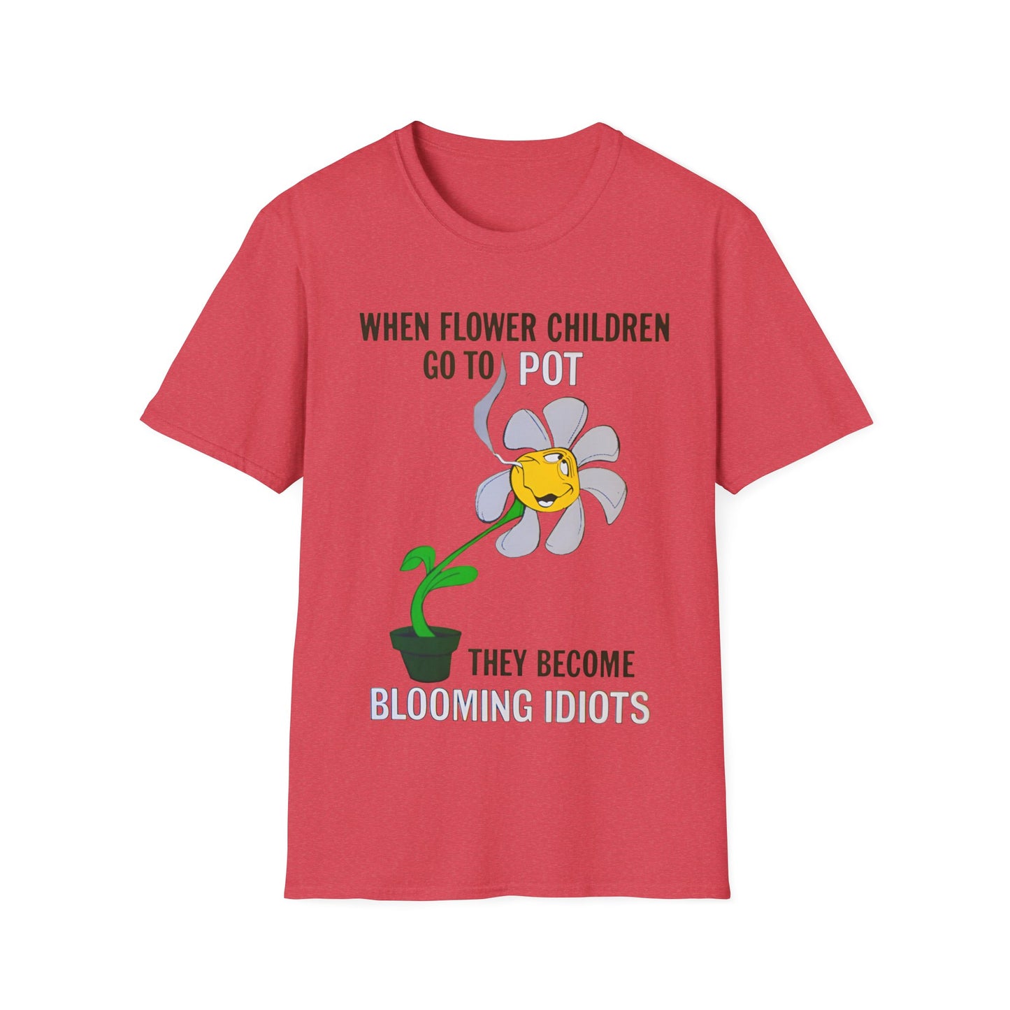 1960s/70s anti-drug poster tshirt "when flower children go to pot, they become blooming idiots?" by smartset smarteen s.o.s tshirt