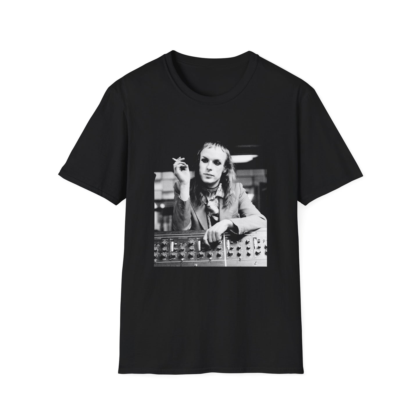 brian eno smoking at the console various colors tshirt
