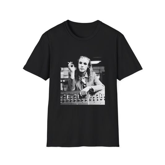 brian eno smoking at the console various colors tshirt