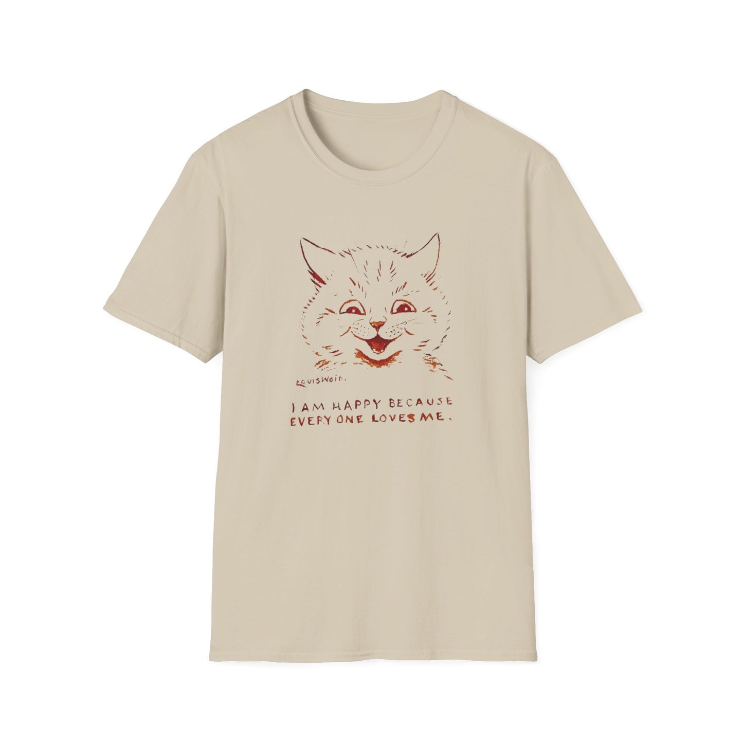 1924 louis wain cat painting i am happy because everyone loves me tshirt