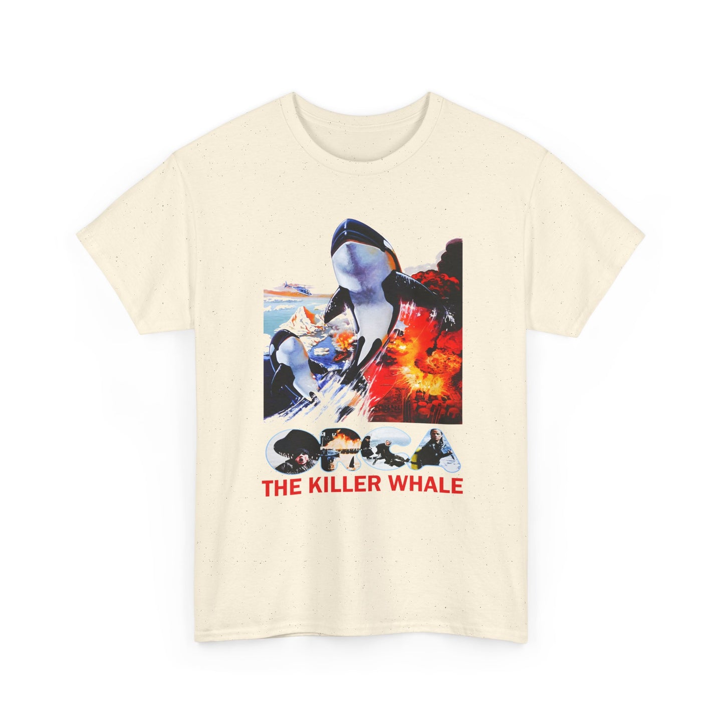 1977 orca the killer whale japanese movie poster custom edit with english title tshirt