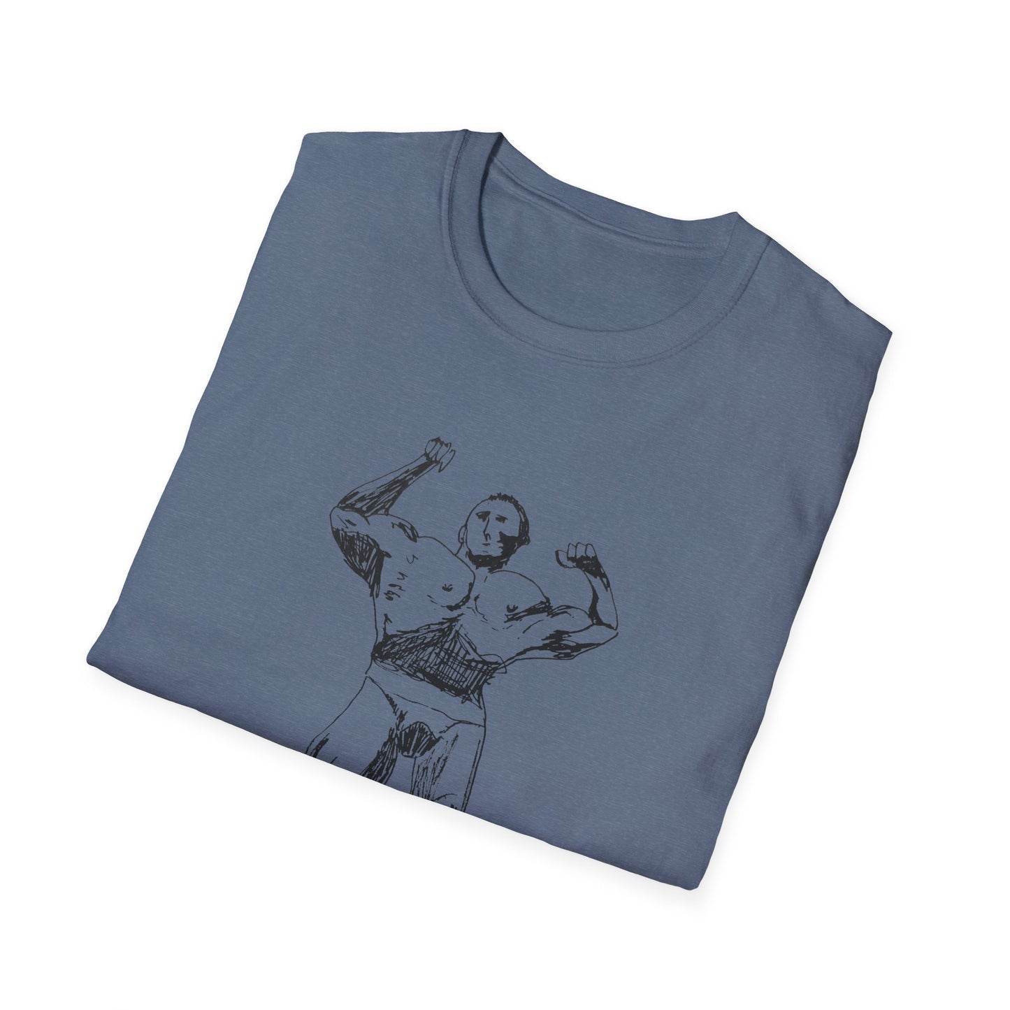 original drawing muscle man tshirt