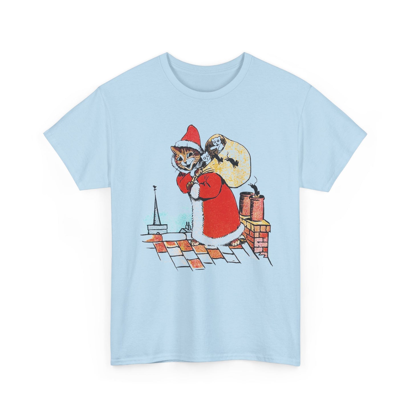 louis wain santa claus cat tshirt
