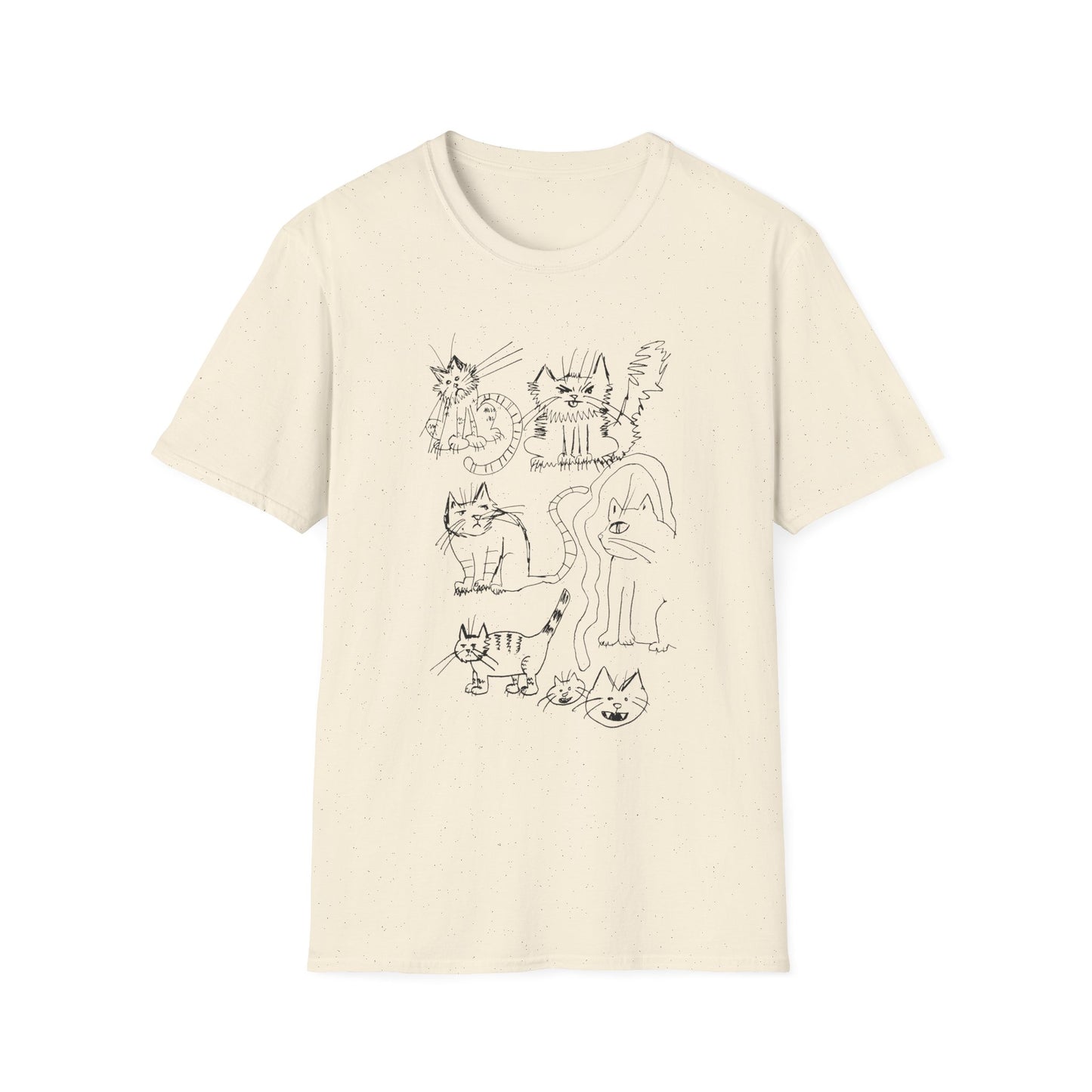 original drawing seven cats tshirt