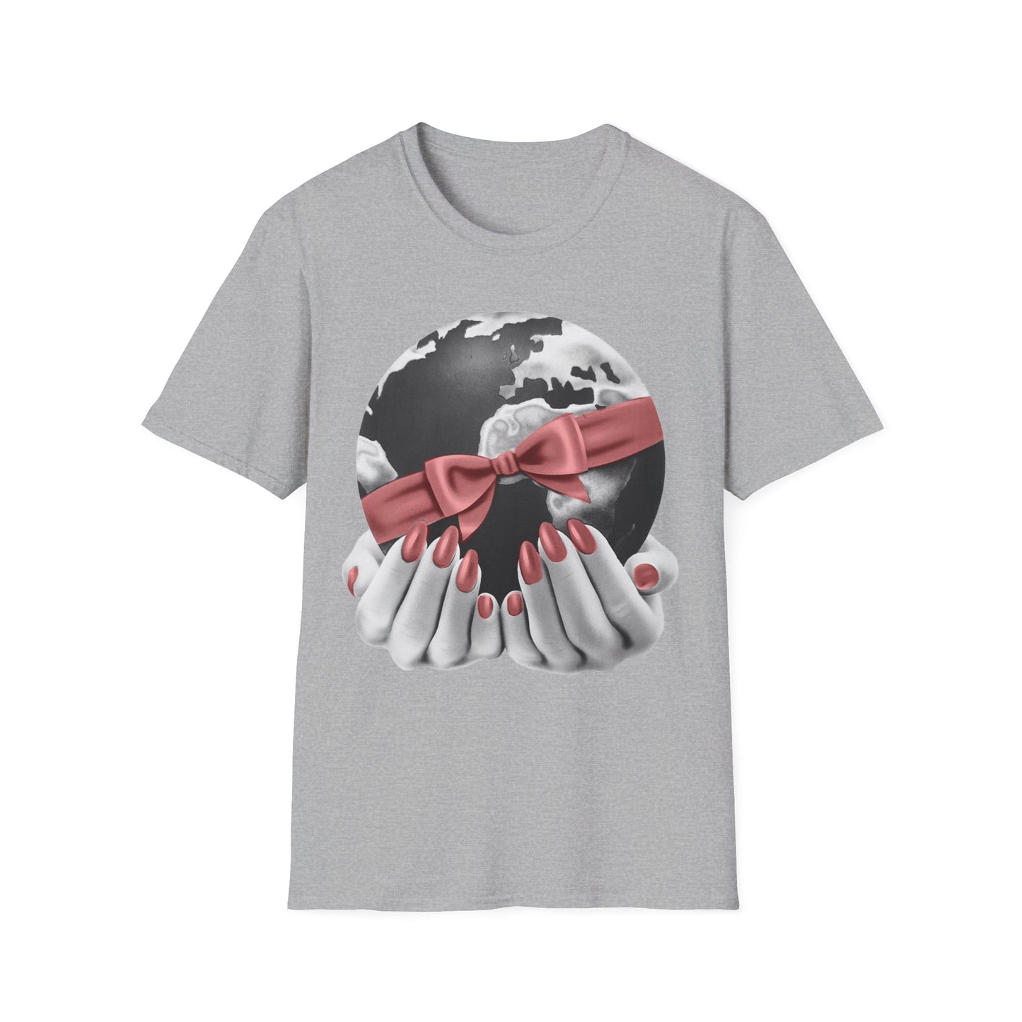 i'd give you the world 1980s graphic from a greeting card red nail version tshirt