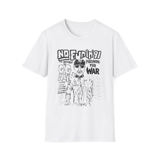 no fun in '91 gg allin show poster tshirt