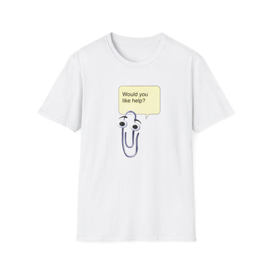 clippy tshirt would you like help? tshirt