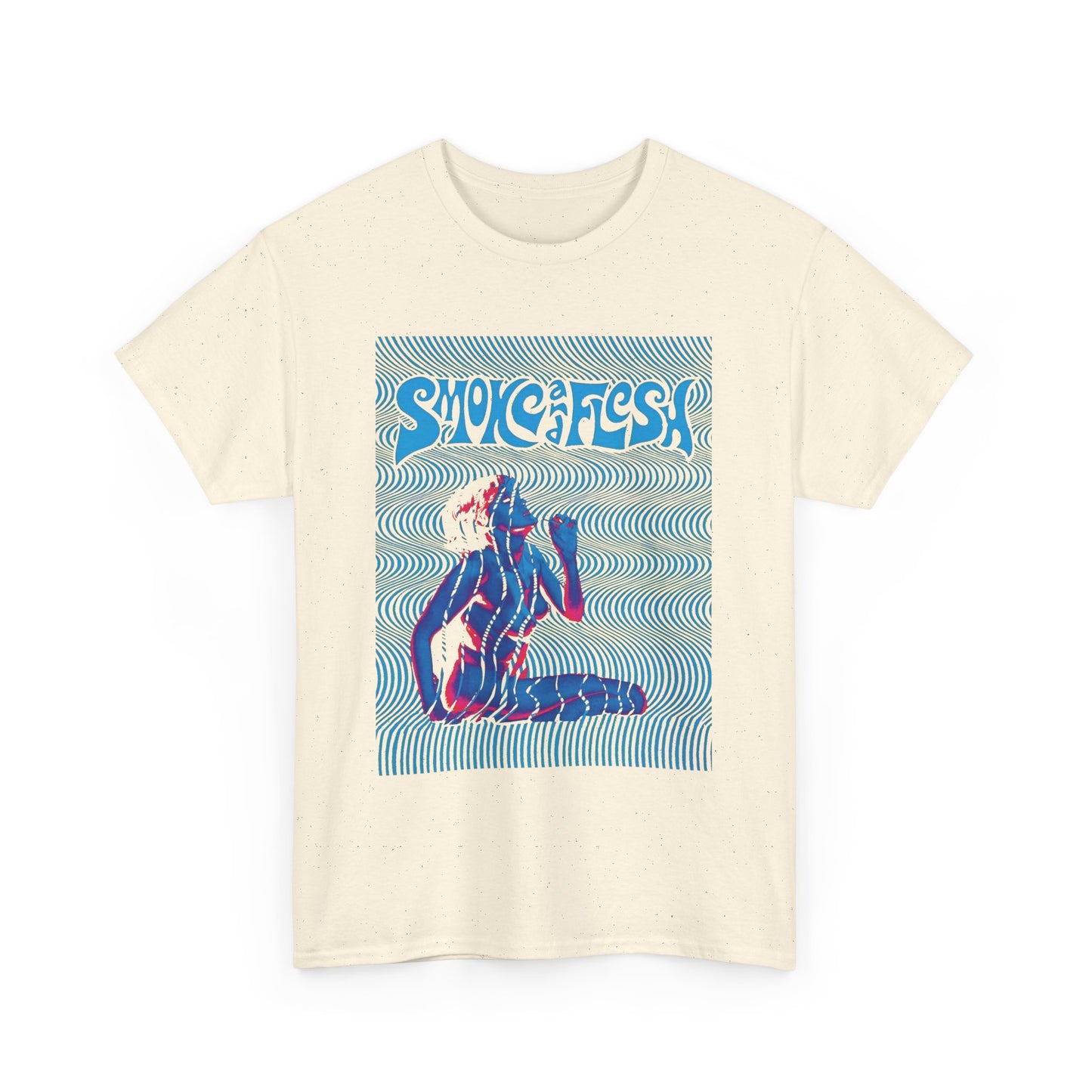 1960s psychedelic poster smoke and flesh reproduction tshirt