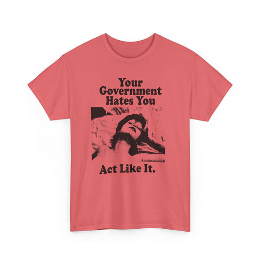 vintage playboy graphic your government hates you act like it reproduction tshirt