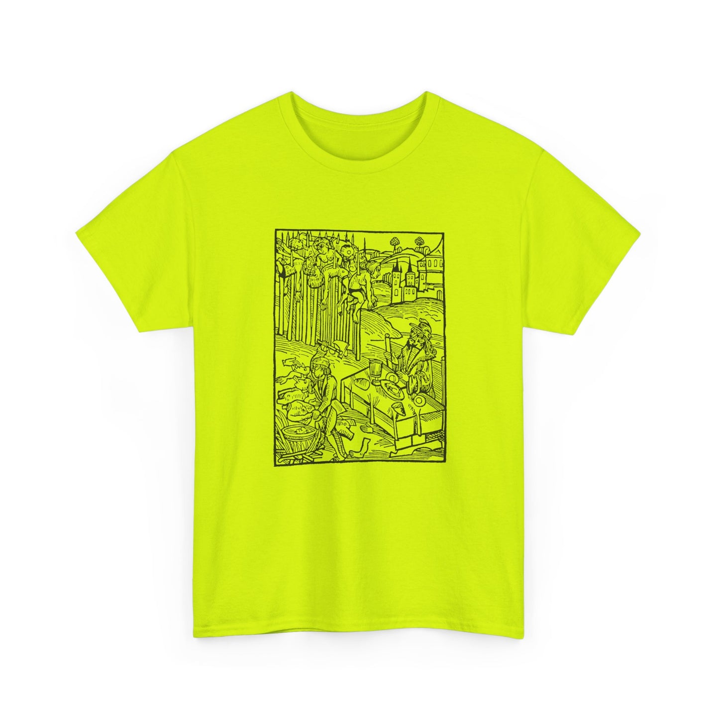 vlad the impaler dining near the mutilated bodies of his victims 1499 german woodcut by ambrosius huber tshirt