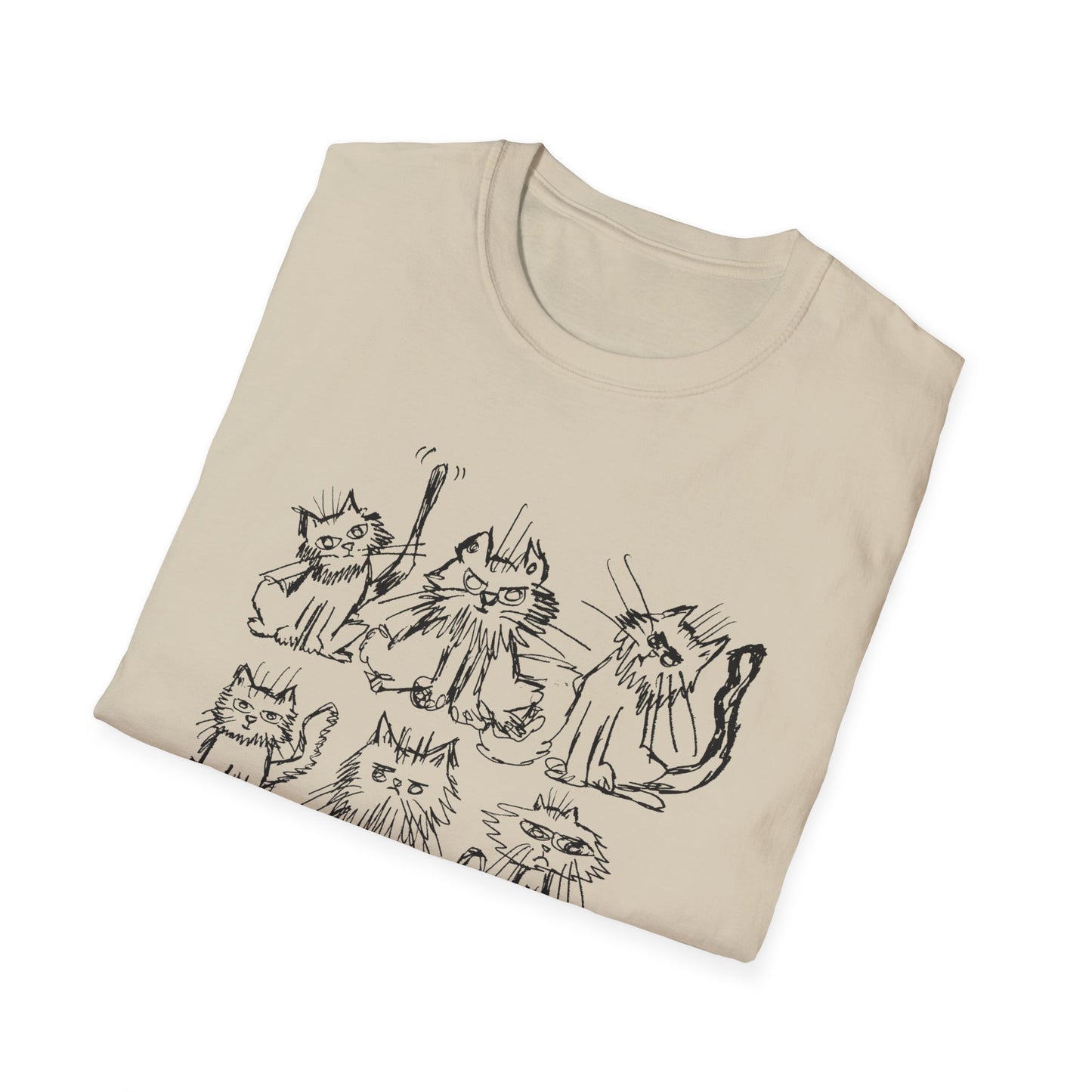 original drawing six cats tshirt