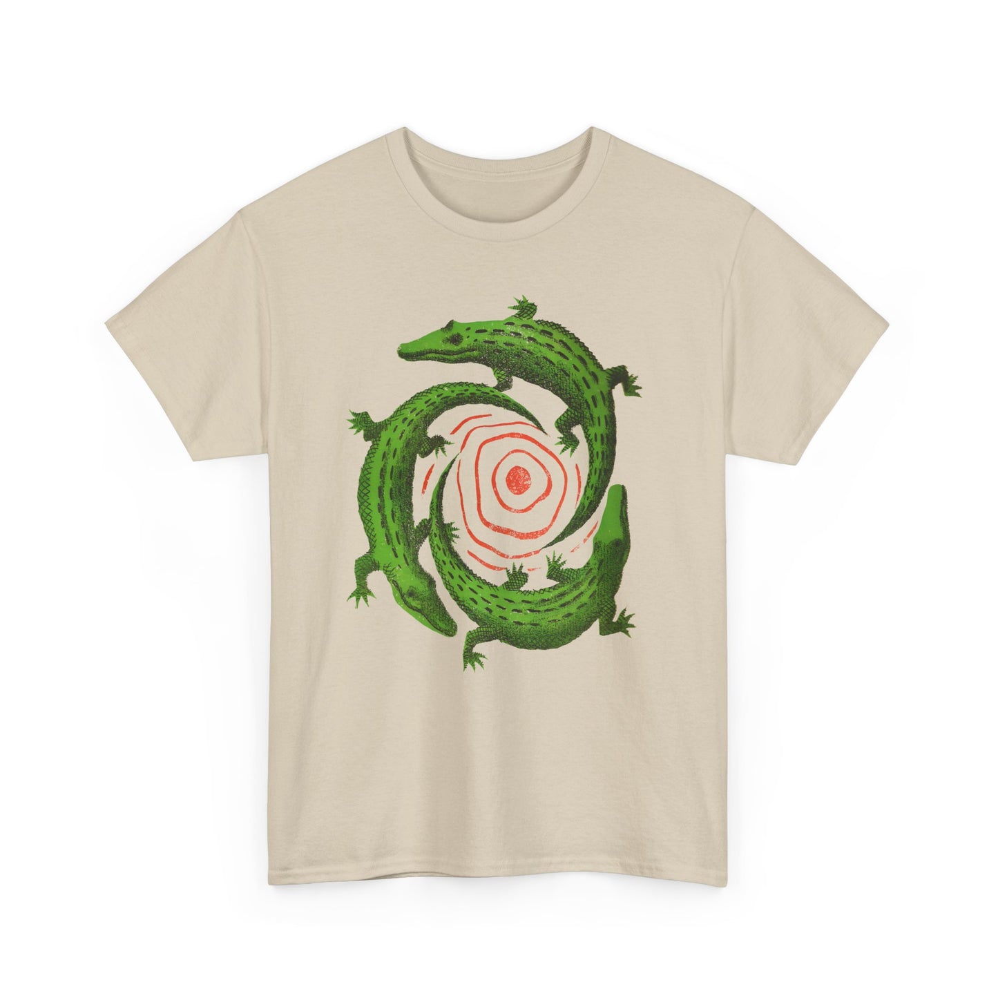 mid century manolo prieto three alligators swirl book cover tshirt