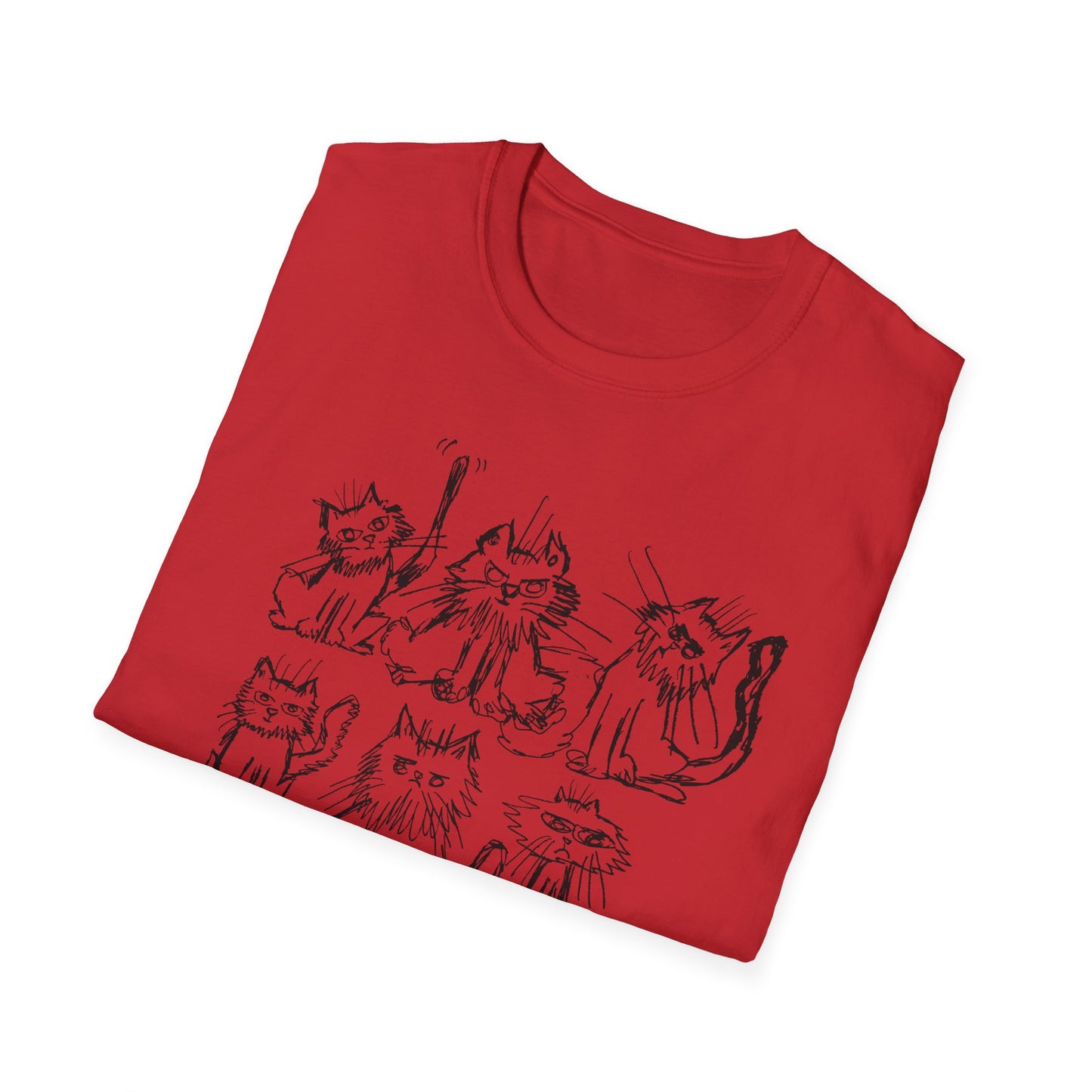 original drawing six cats tshirt