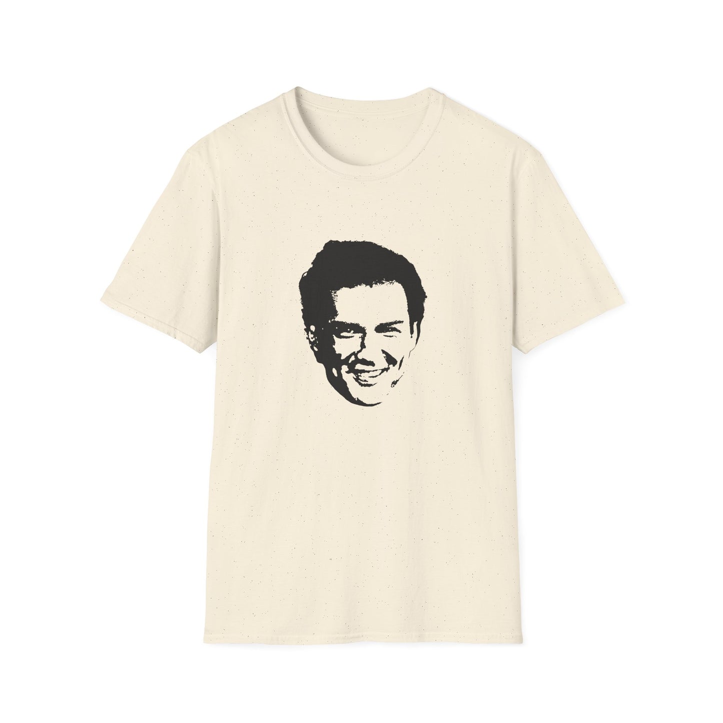 norm macdonald black stencil face tshirt